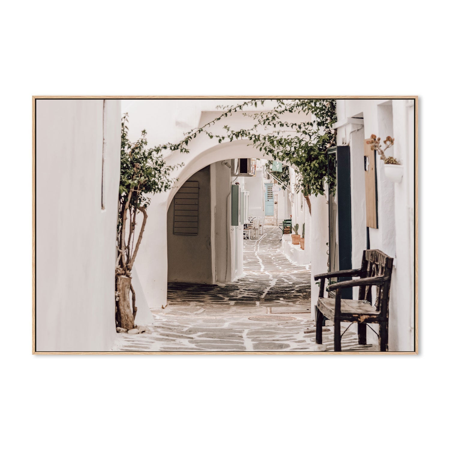 Alley in an old town, Greece-Gioia-Prints-Framed-Canvas-Poster-GIOIA-WALL-ART