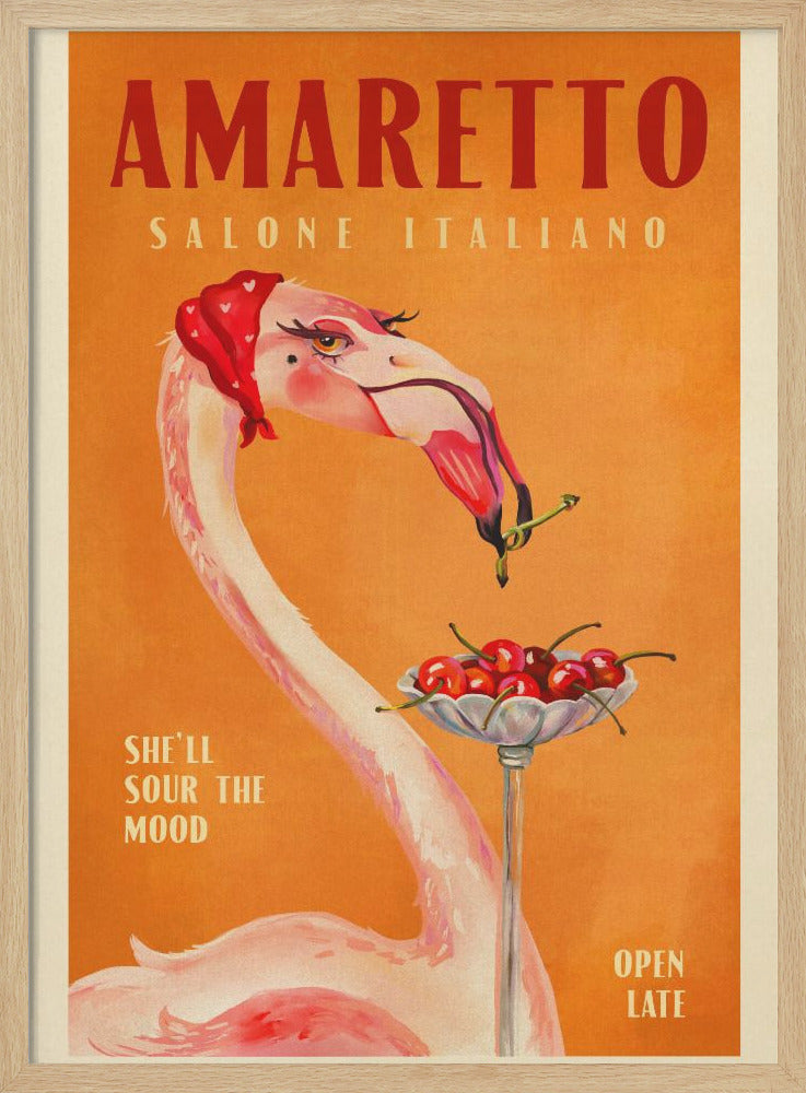 wall-art-print-canvas-poster-framed-Amaretto Flamingo Art Deco Italian Cafe Travel Art , By Brett Gramse-1