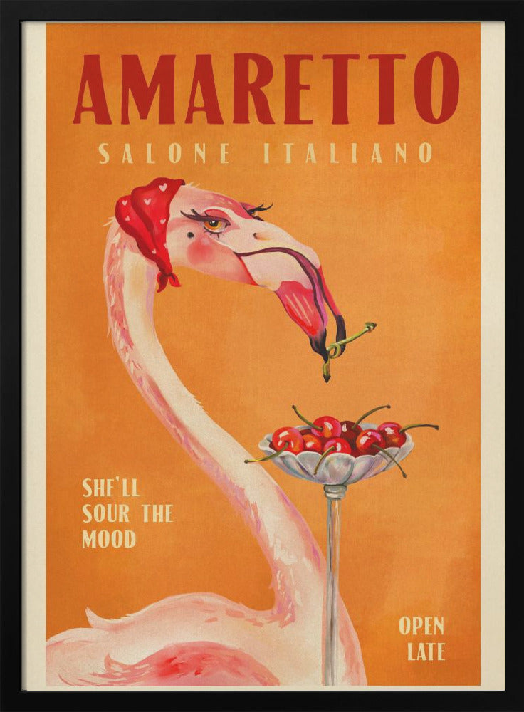 wall-art-print-canvas-poster-framed-Amaretto Flamingo Art Deco Italian Cafe Travel Art , By Brett Gramse-2