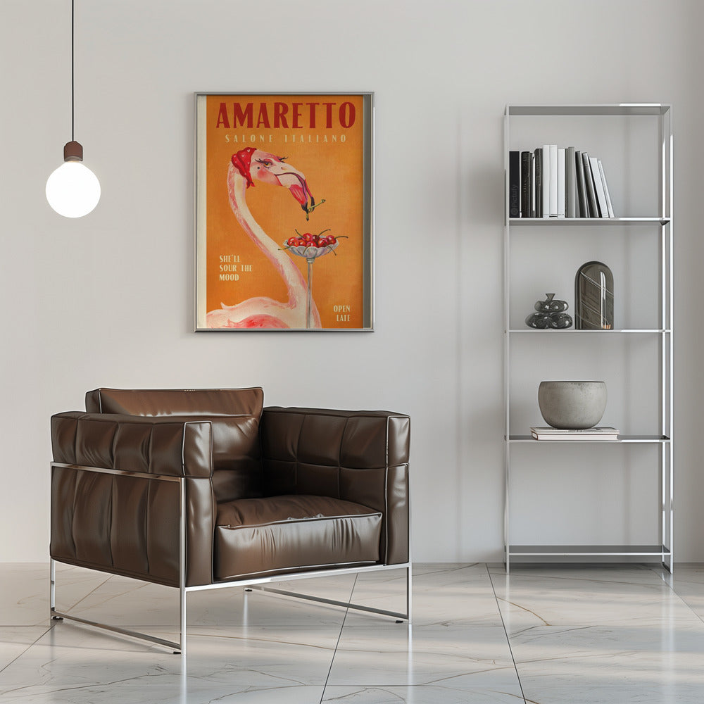 wall-art-print-canvas-poster-framed-Amaretto Flamingo Art Deco Italian Cafe Travel Art , By Brett Gramse-5