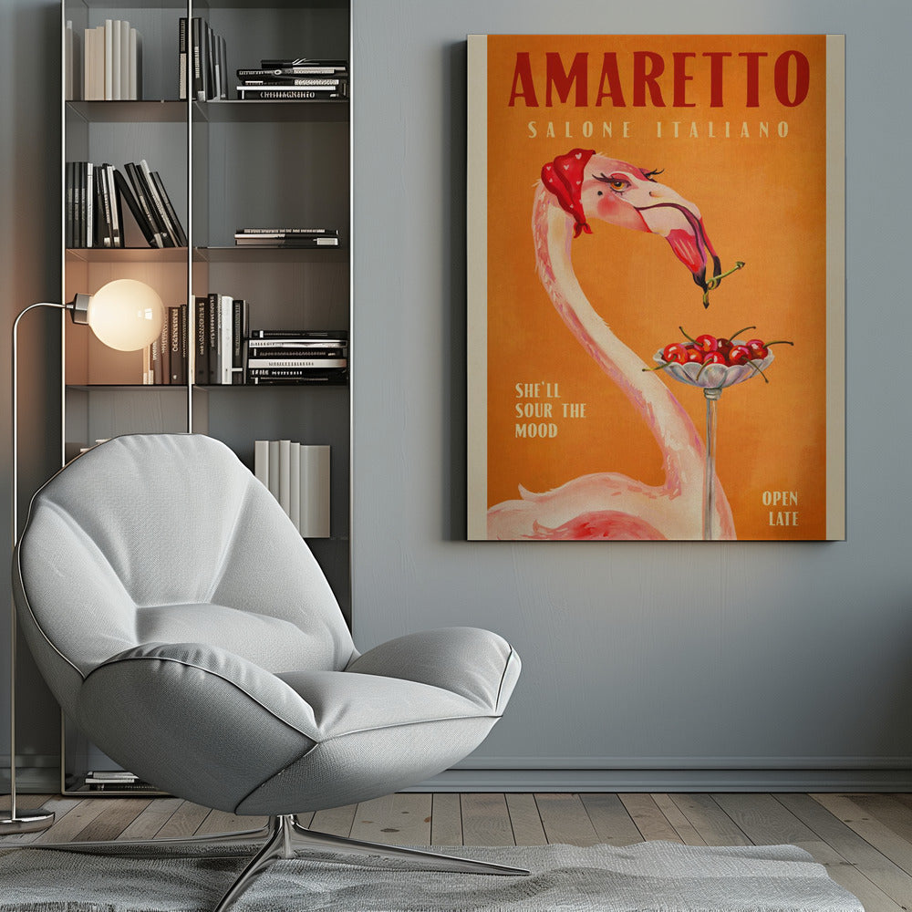 wall-art-print-canvas-poster-framed-Amaretto Flamingo Art Deco Italian Cafe Travel Art , By Brett Gramse-9