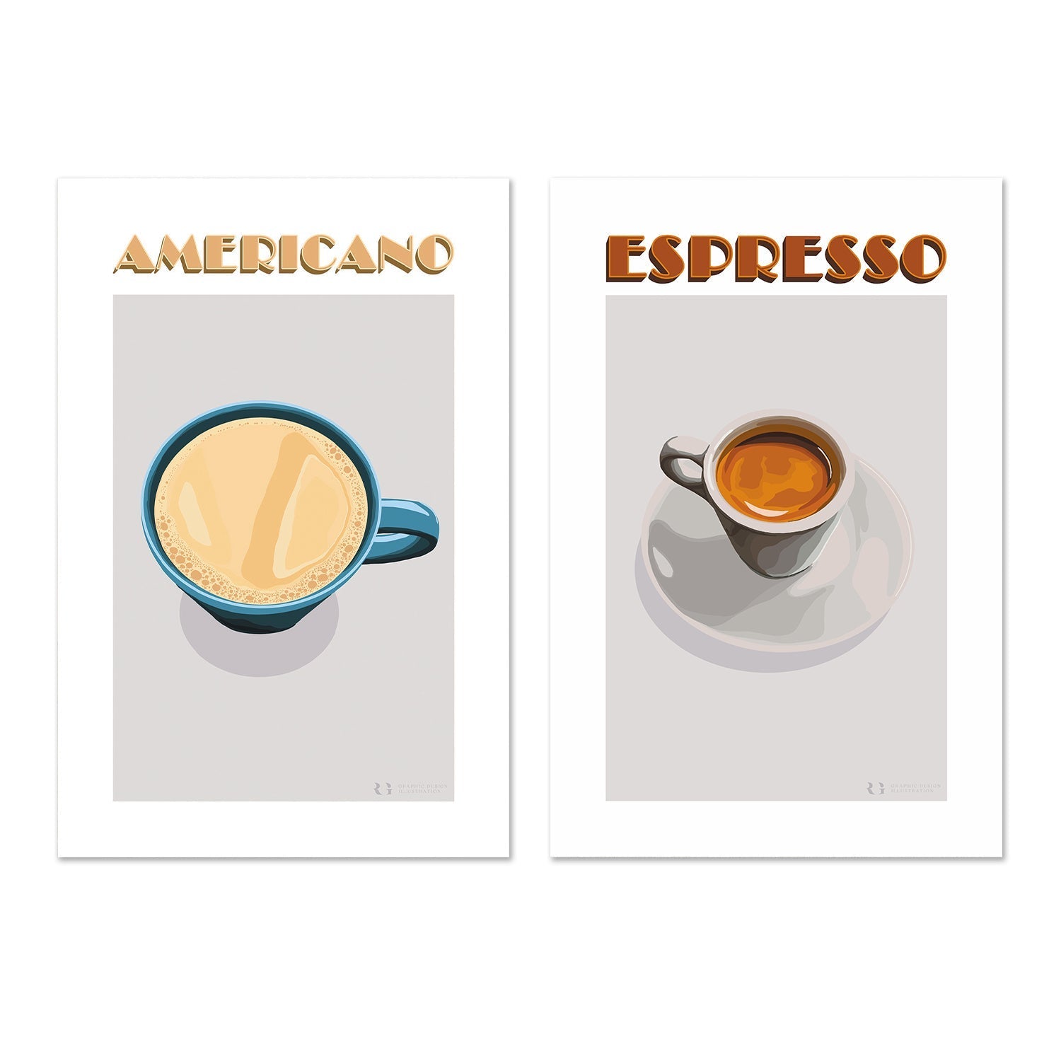 wall-art-print-canvas-poster-framed-Americano & Espresso, Set Of 2-by-Rosalyn Gray-Gioia Wall Art