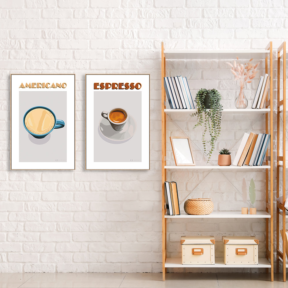 wall-art-print-canvas-poster-framed-Americano & Espresso, Set Of 2-by-Rosalyn Gray-Gioia Wall Art