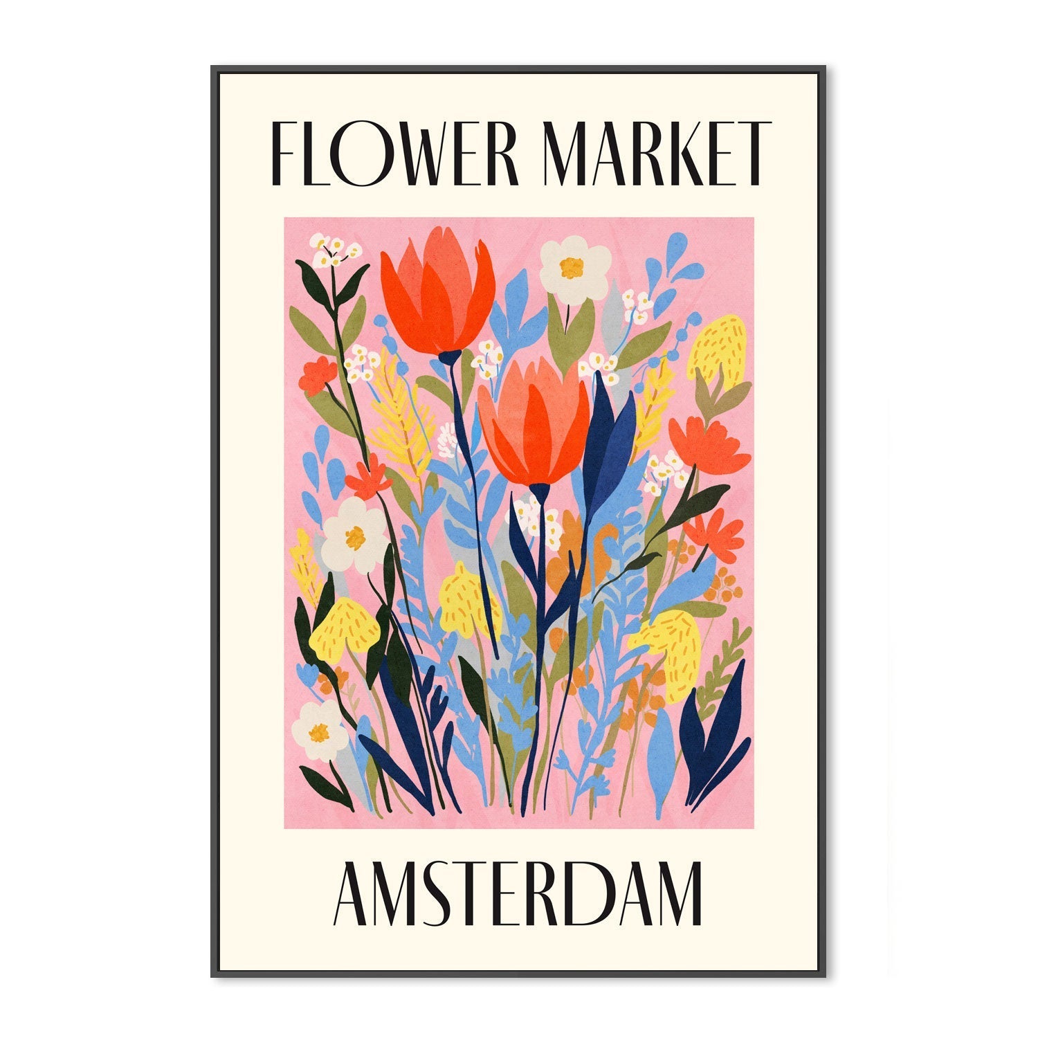 wall-art-print-canvas-poster-framed-Amsterdam Flower Market , By Lia Nell-3