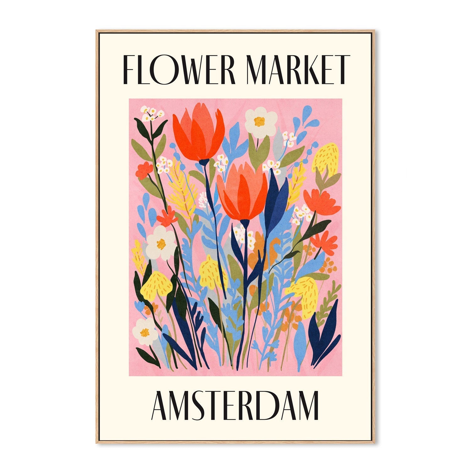 wall-art-print-canvas-poster-framed-Amsterdam Flower Market , By Lia Nell-4