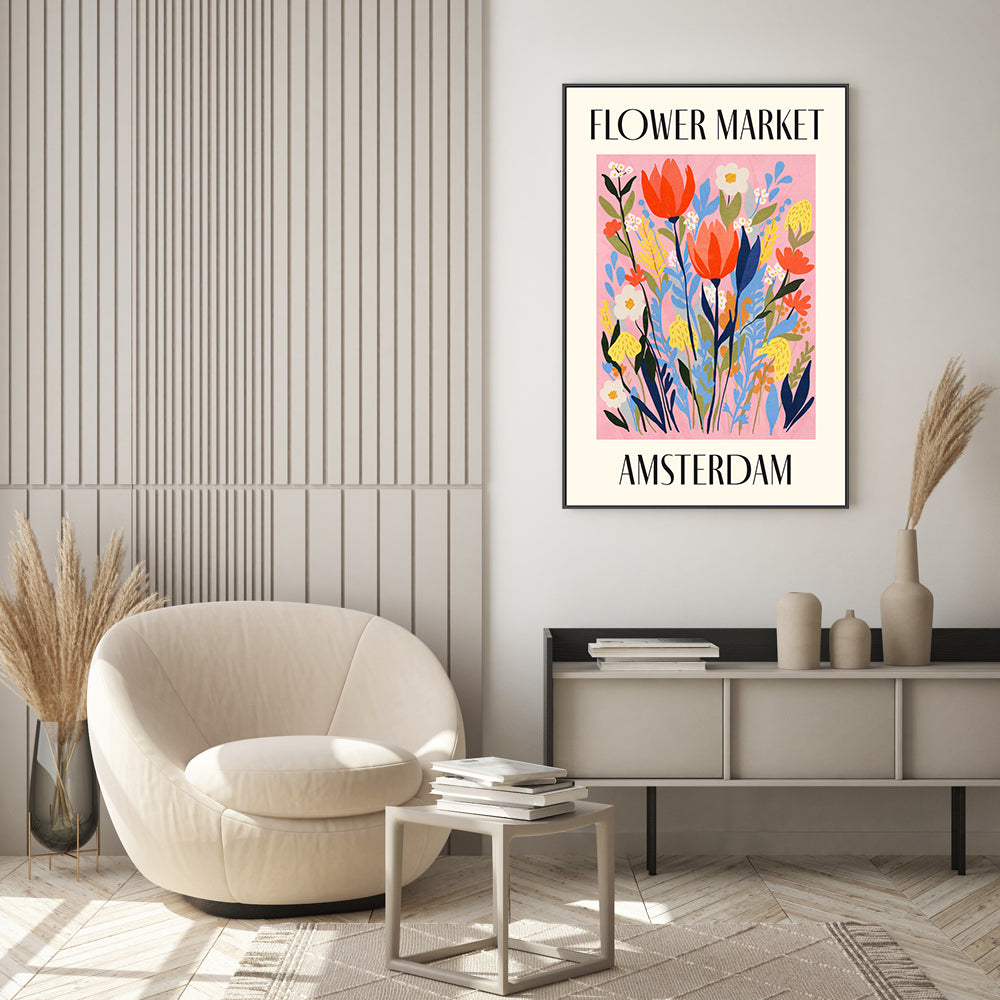 wall-art-print-canvas-poster-framed-Amsterdam Flower Market , By Lia Nell-7