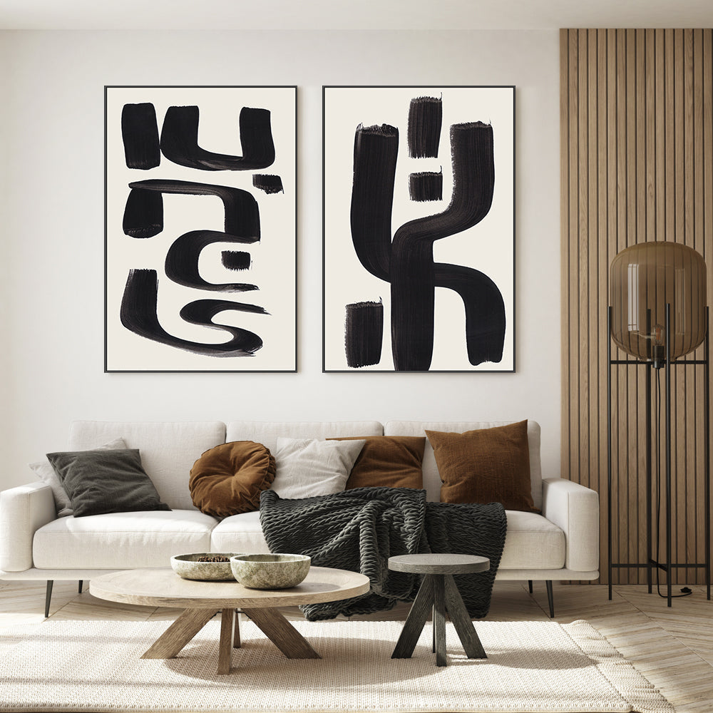 wall-art-print-canvas-poster-framed-Ancient Signs, Set Of 2 , By Ejaaz Haniff-GIOIA-WALL-ART