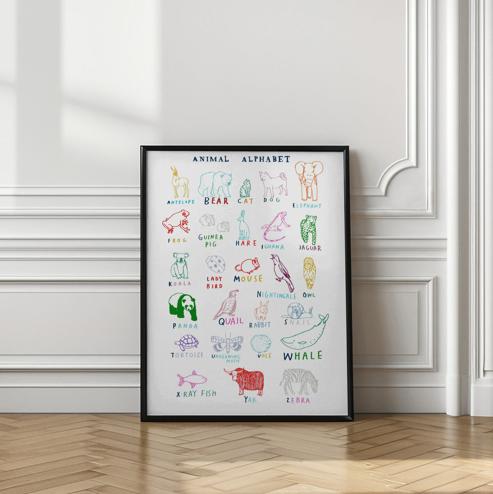 wall-art-print-canvas-poster-framed-Animal Alphabet , By Hanna Melin-2