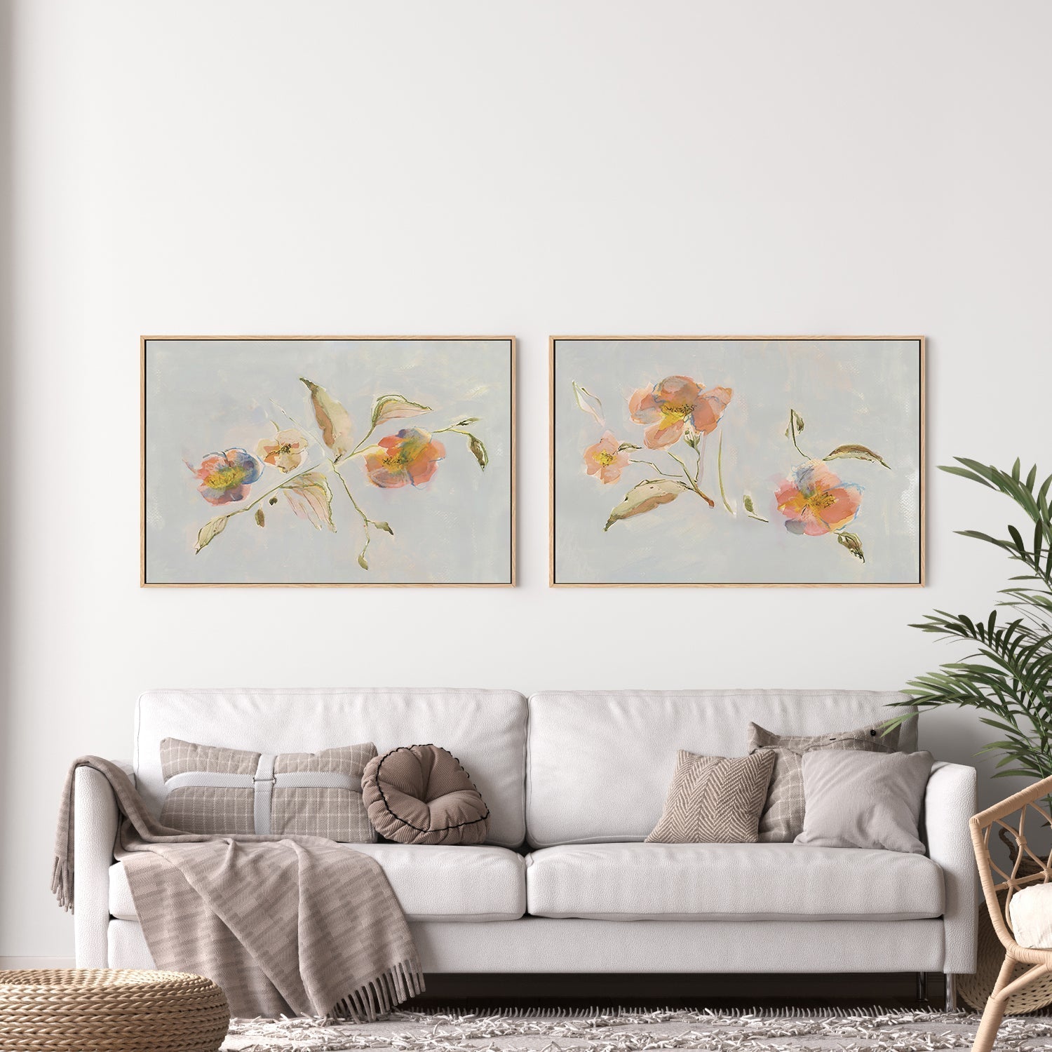 wall-art-print-canvas-poster-framed-Antique Flowers, Style A & B, Set Of 2 , By Lucrecia Caporale-2