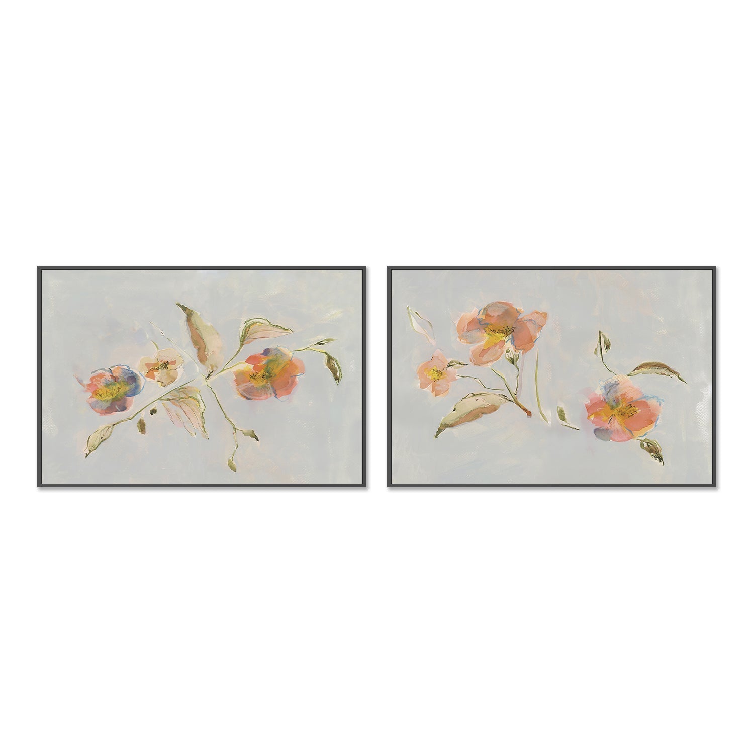 wall-art-print-canvas-poster-framed-Antique Flowers, Style A & B, Set Of 2 , By Lucrecia Caporale-3