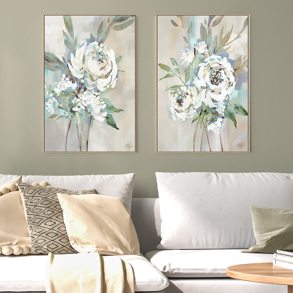 wall-art-print-canvas-poster-framed-Antique Rose, Style A & B, Set of 2 , By Nina Blue-2