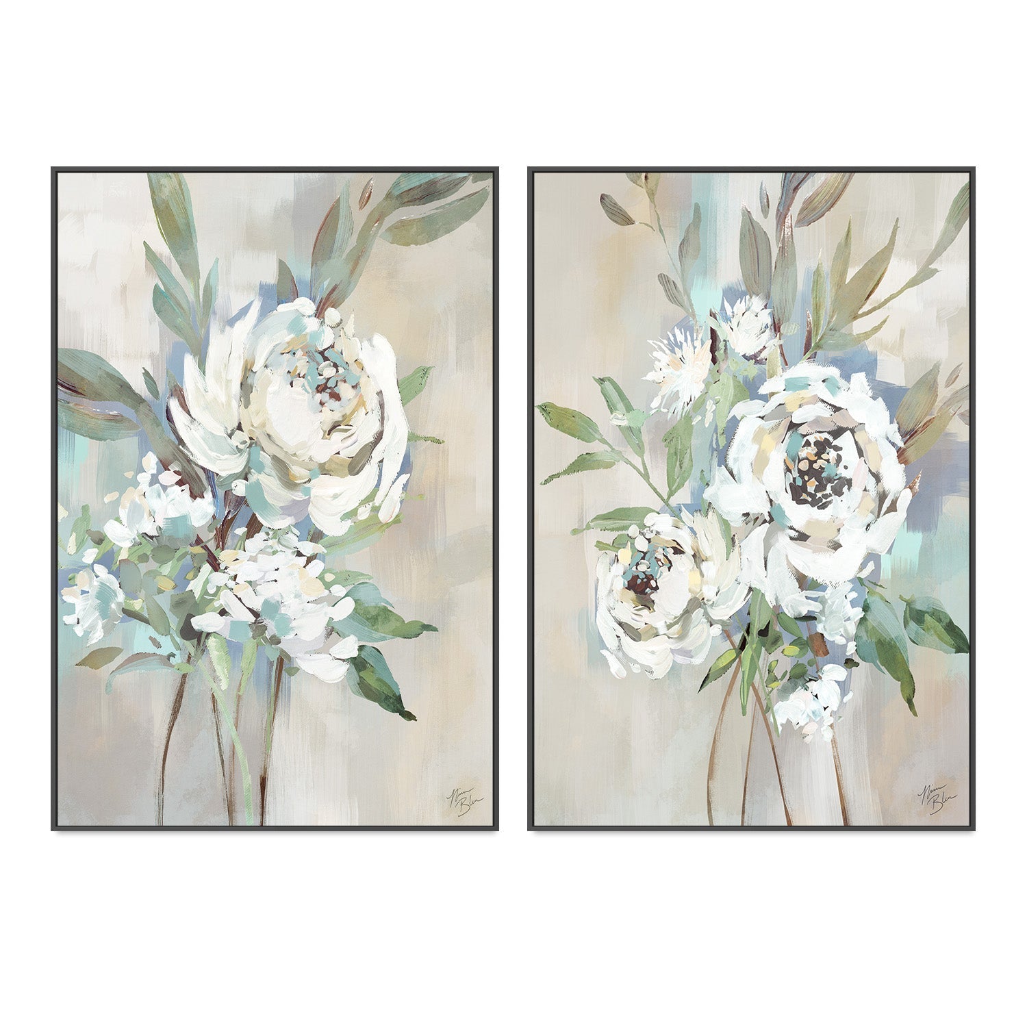 wall-art-print-canvas-poster-framed-Antique Rose, Style A & B, Set of 2 , By Nina Blue-3