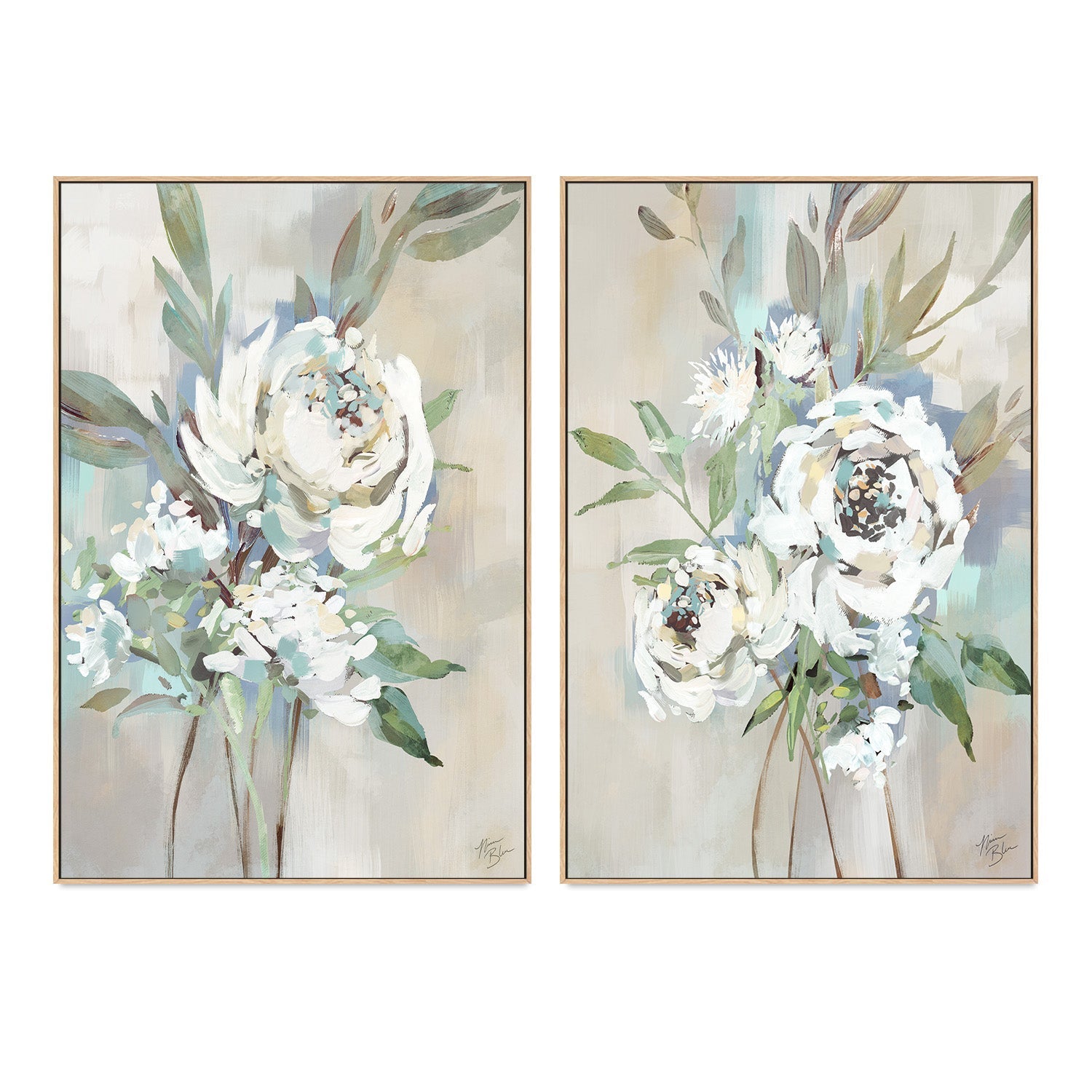 wall-art-print-canvas-poster-framed-Antique Rose, Style A & B, Set of 2 , By Nina Blue-4