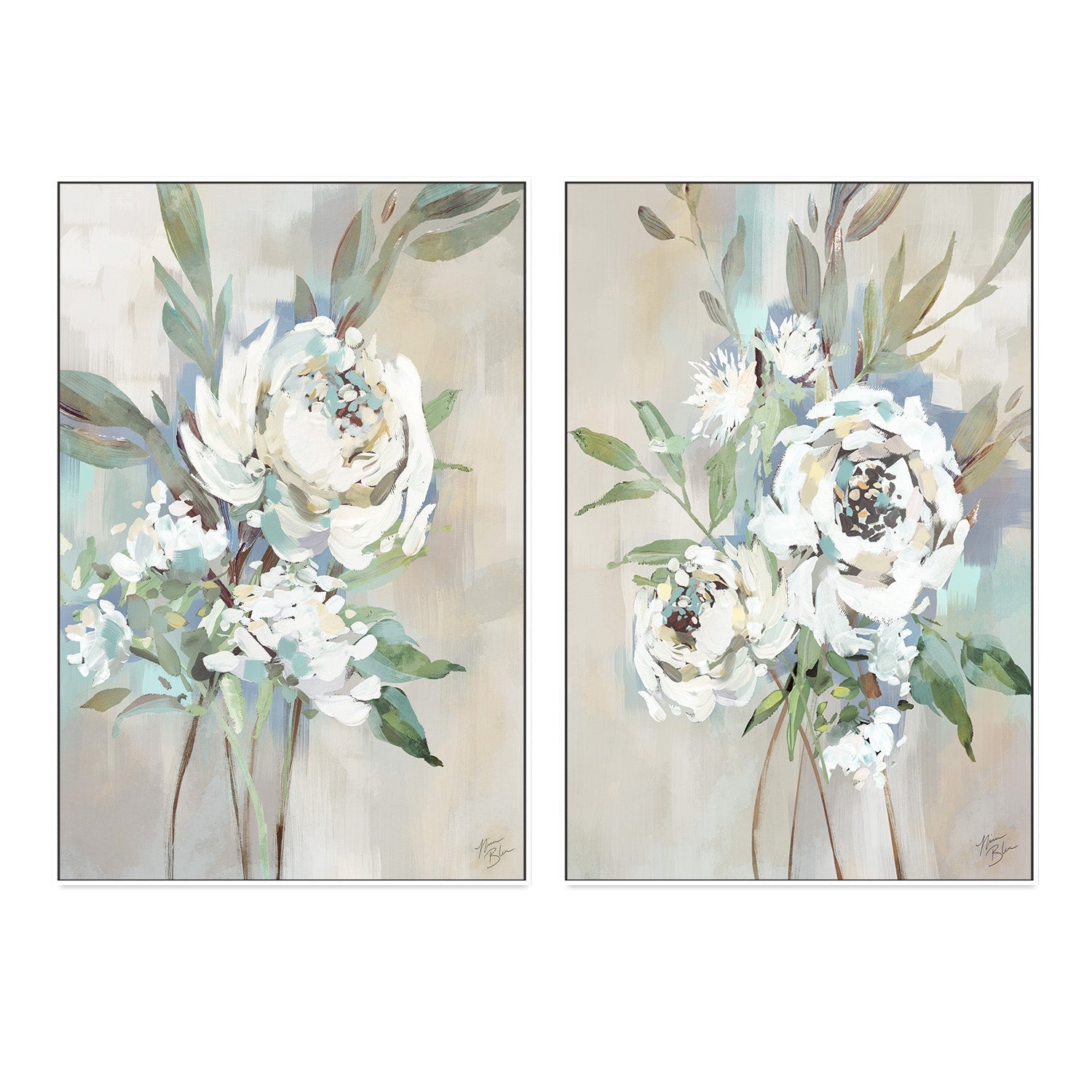 wall-art-print-canvas-poster-framed-Antique Rose, Style A & B, Set of 2 , By Nina Blue-5