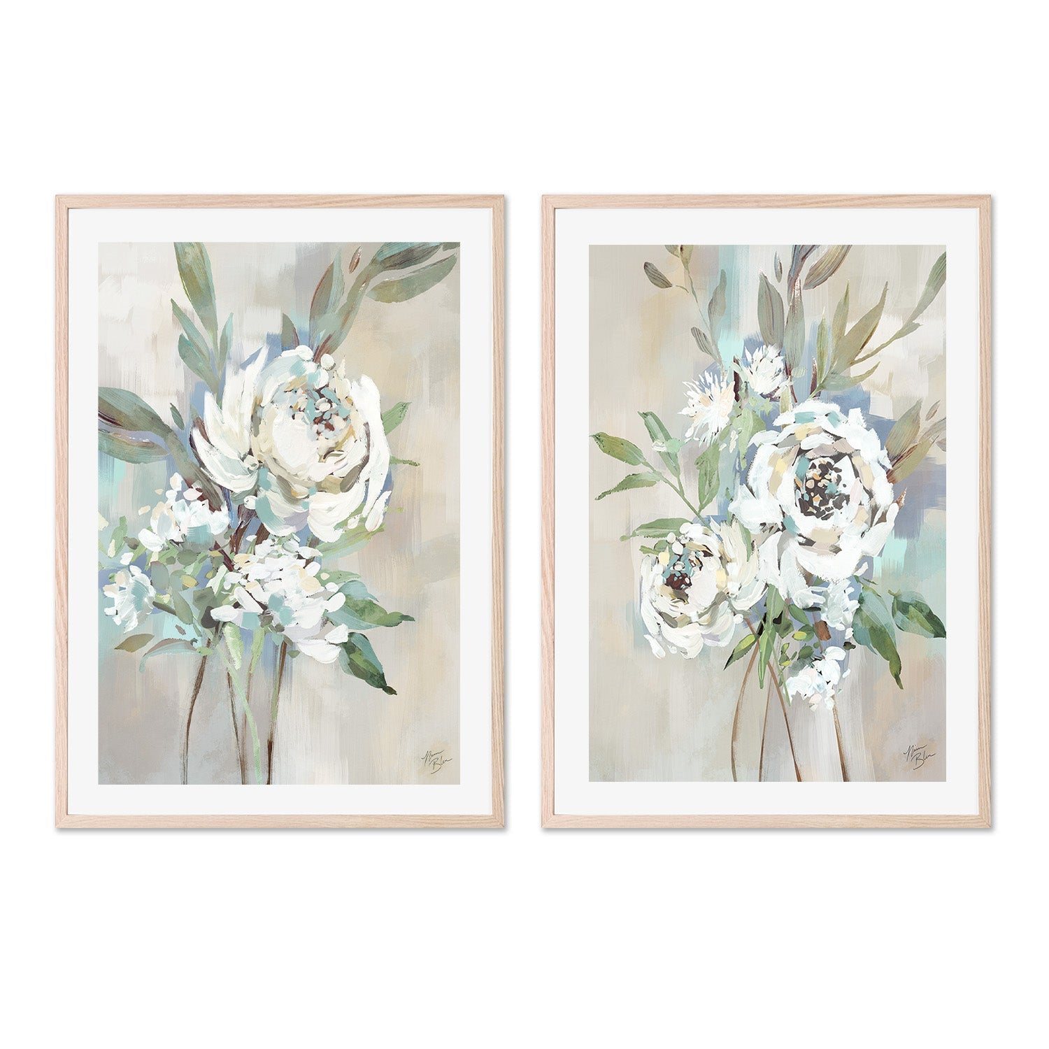 wall-art-print-canvas-poster-framed-Antique Rose, Style A & B, Set of 2 , By Nina Blue-6