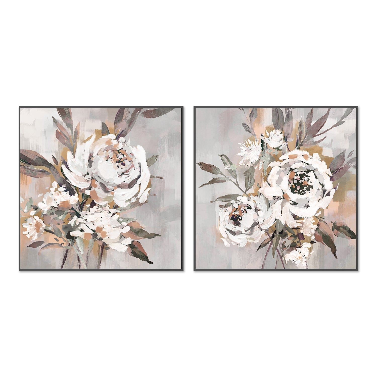 wall-art-print-canvas-poster-framed-Antique Rose, Warm Tones, Style A & B, Set of 2 , By Nina Blue-3