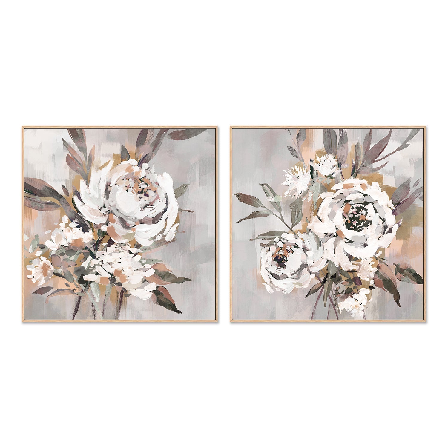 wall-art-print-canvas-poster-framed-Antique Rose, Warm Tones, Style A & B, Set of 2 , By Nina Blue-4