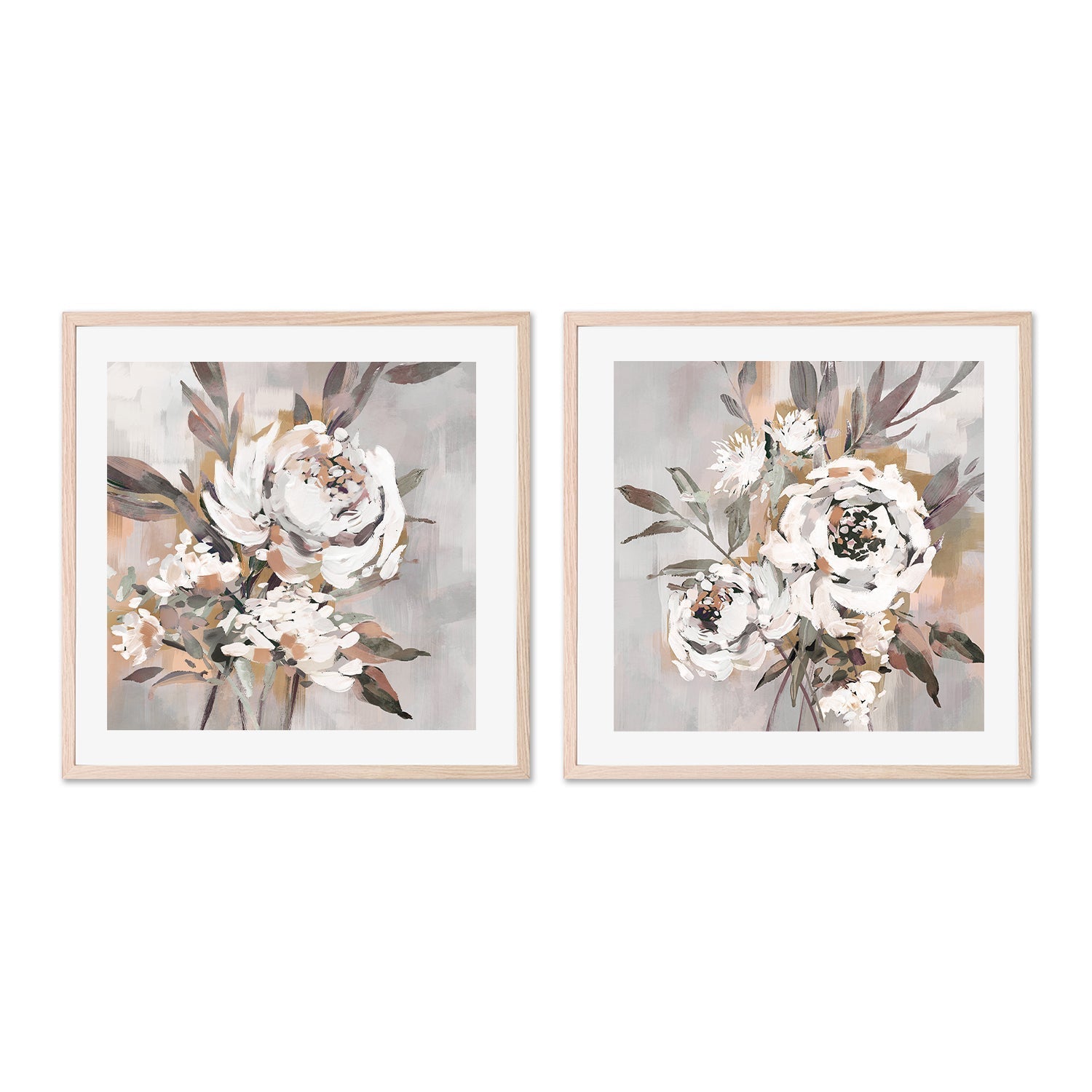 wall-art-print-canvas-poster-framed-Antique Rose, Warm Tones, Style A & B, Set of 2 , By Nina Blue-6