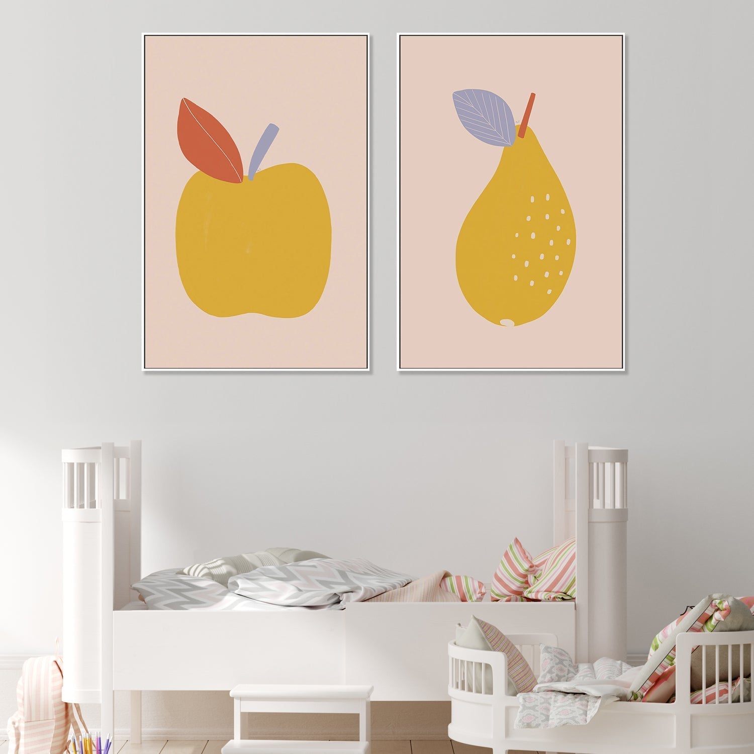 wall-art-print-canvas-poster-framed-Apple and Pear, Set Of 2 , By Menina Lisboa-2