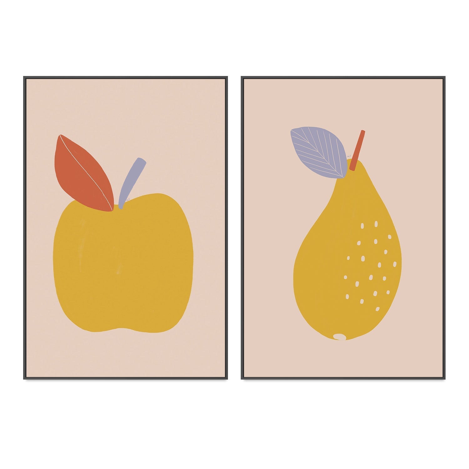 wall-art-print-canvas-poster-framed-Apple and Pear, Set Of 2 , By Menina Lisboa-3