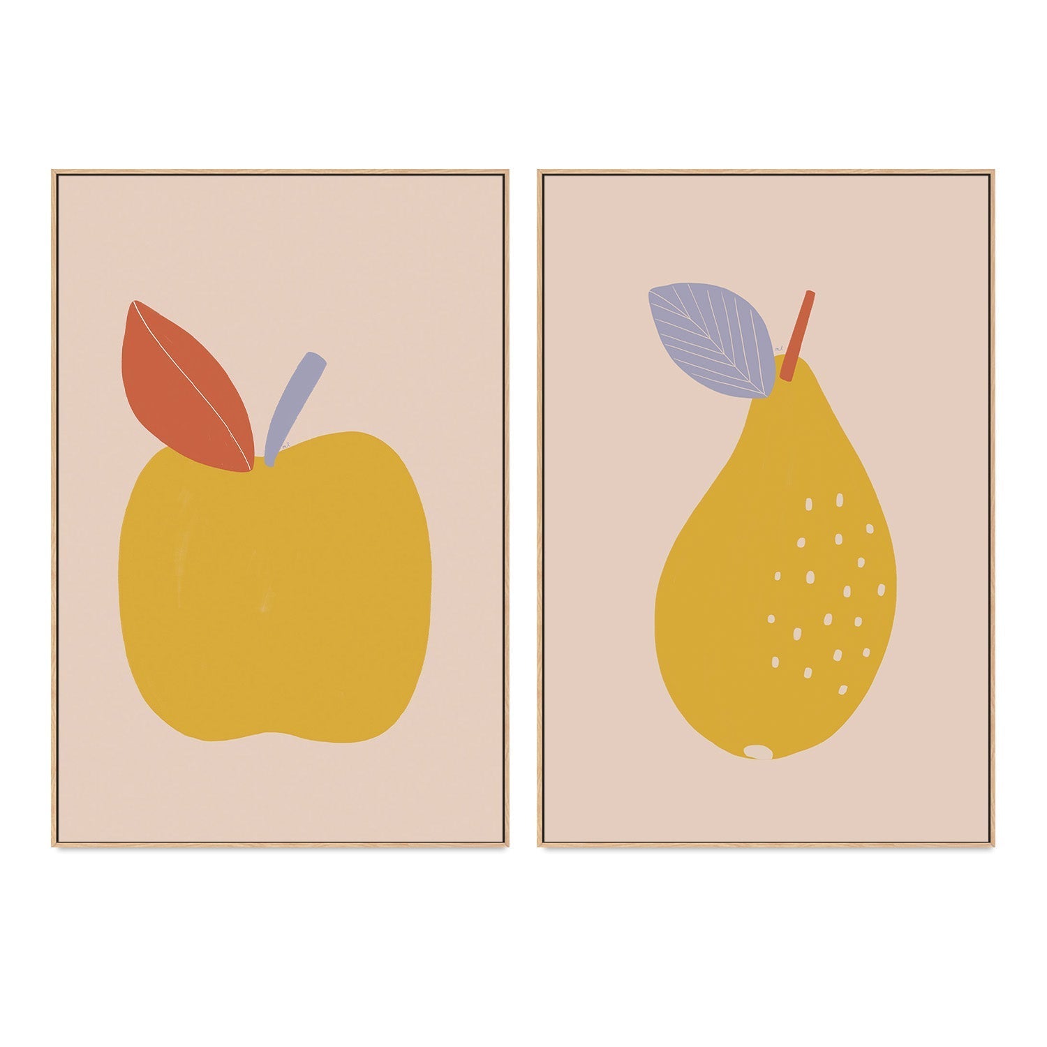 wall-art-print-canvas-poster-framed-Apple and Pear, Set Of 2 , By Menina Lisboa-4