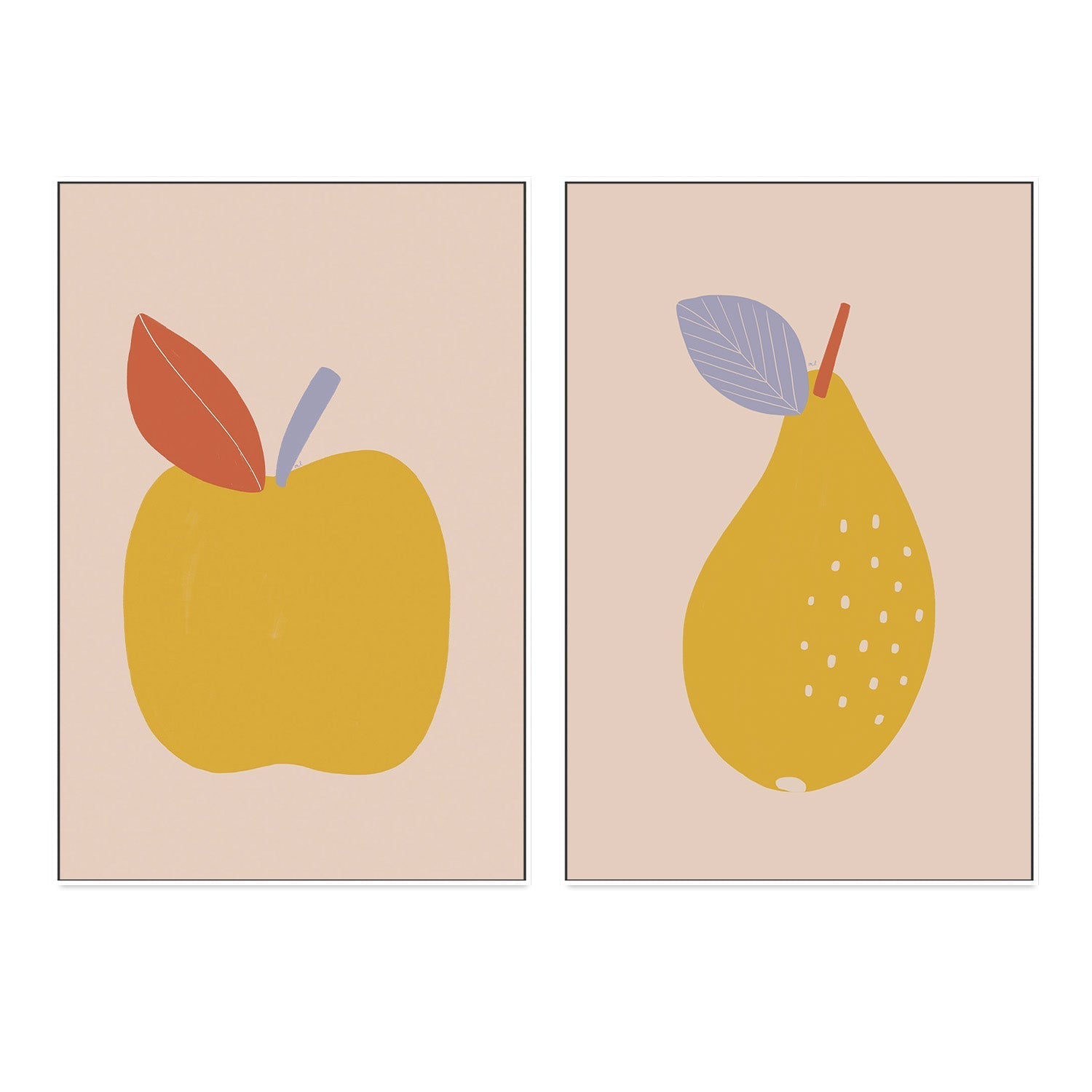 wall-art-print-canvas-poster-framed-Apple and Pear, Set Of 2 , By Menina Lisboa-5