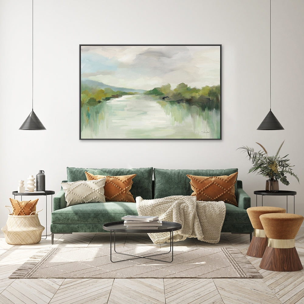 wall-art-print-canvas-poster-framed-April River Light-by-Silvia Vassileva-Gioia Wall Art