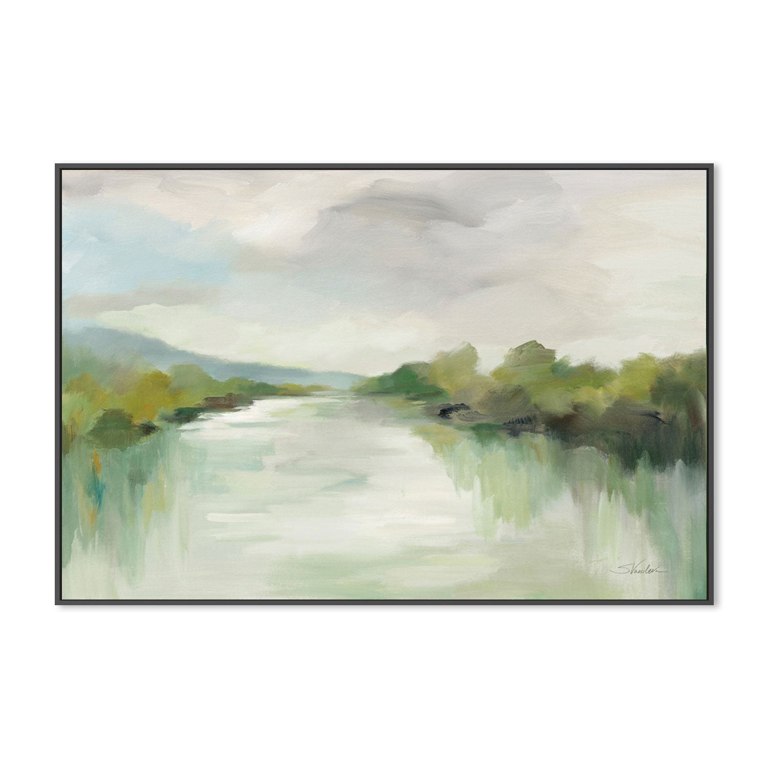 wall-art-print-canvas-poster-framed-April River Light-by-Silvia Vassileva-Gioia Wall Art