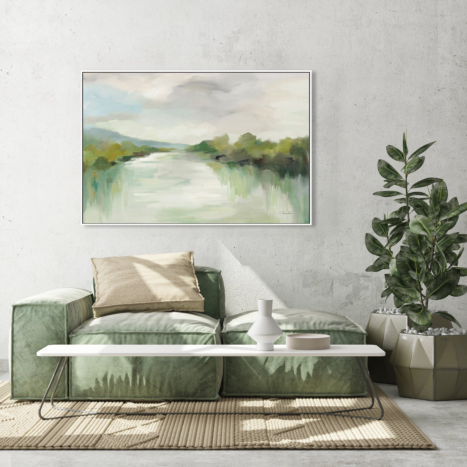 wall-art-print-canvas-poster-framed-April River Light-by-Silvia Vassileva-Gioia Wall Art