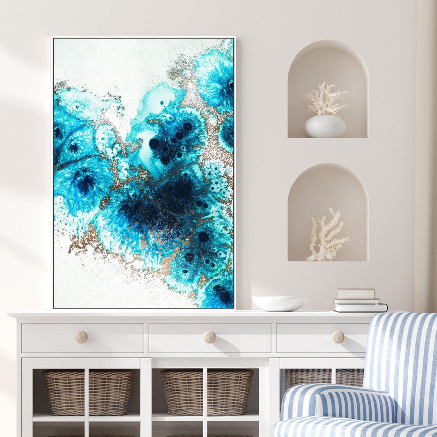 wall-art-print-canvas-poster-framed-Aqua Aurora, Style B , By Petra Meikle-2