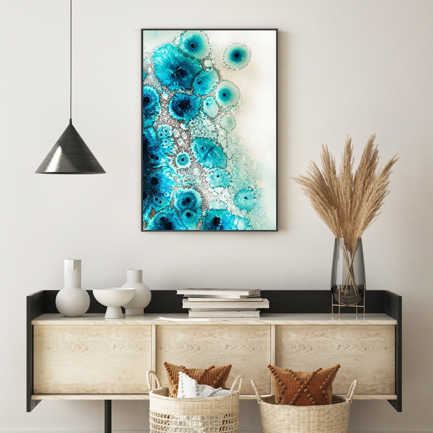 wall-art-print-canvas-poster-framed-Aqua Aurora, Style C , By Petra Meikle-7