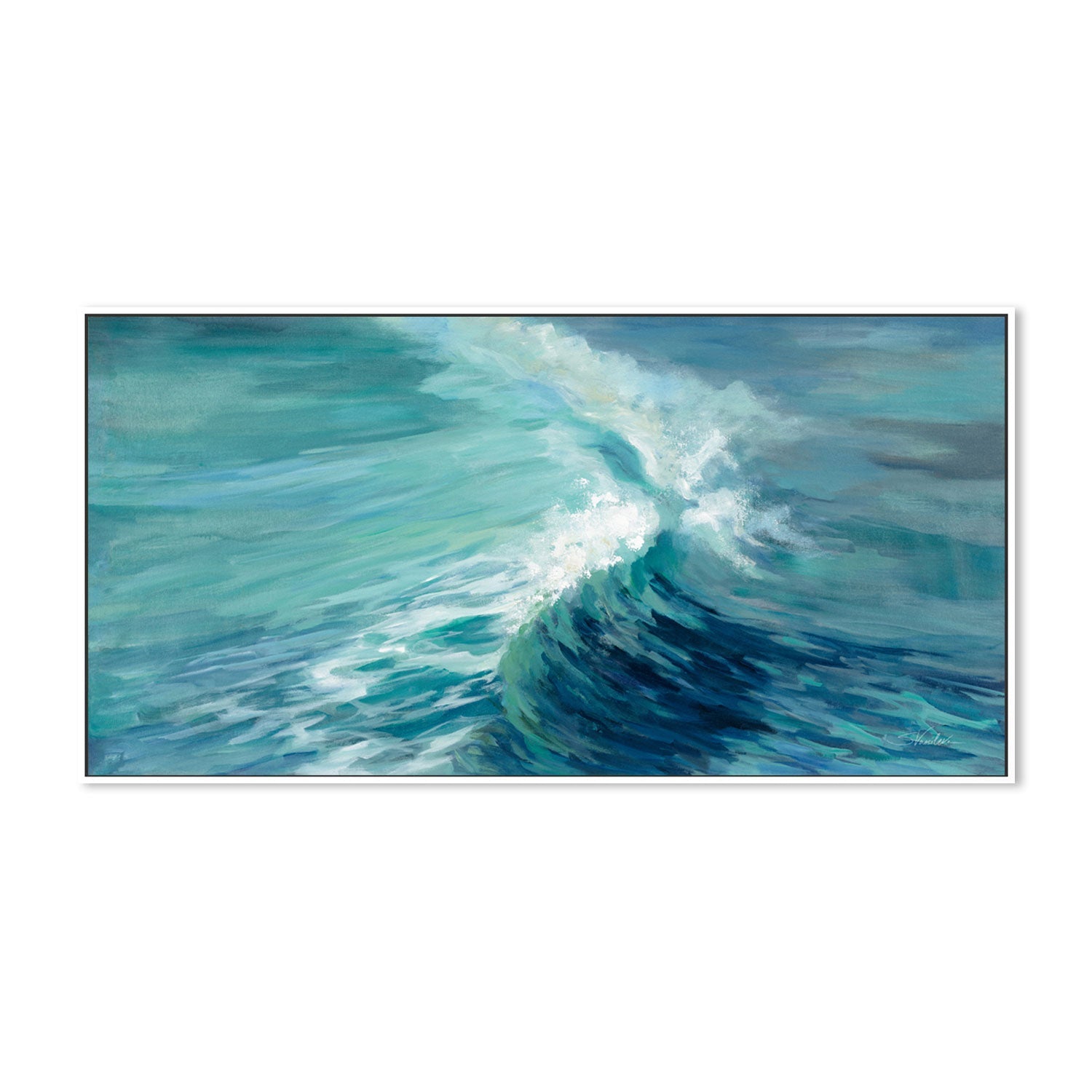 wall-art-print-canvas-poster-framed-Aquamarine Wave-by-Silvia Vassileva-Gioia Wall Art