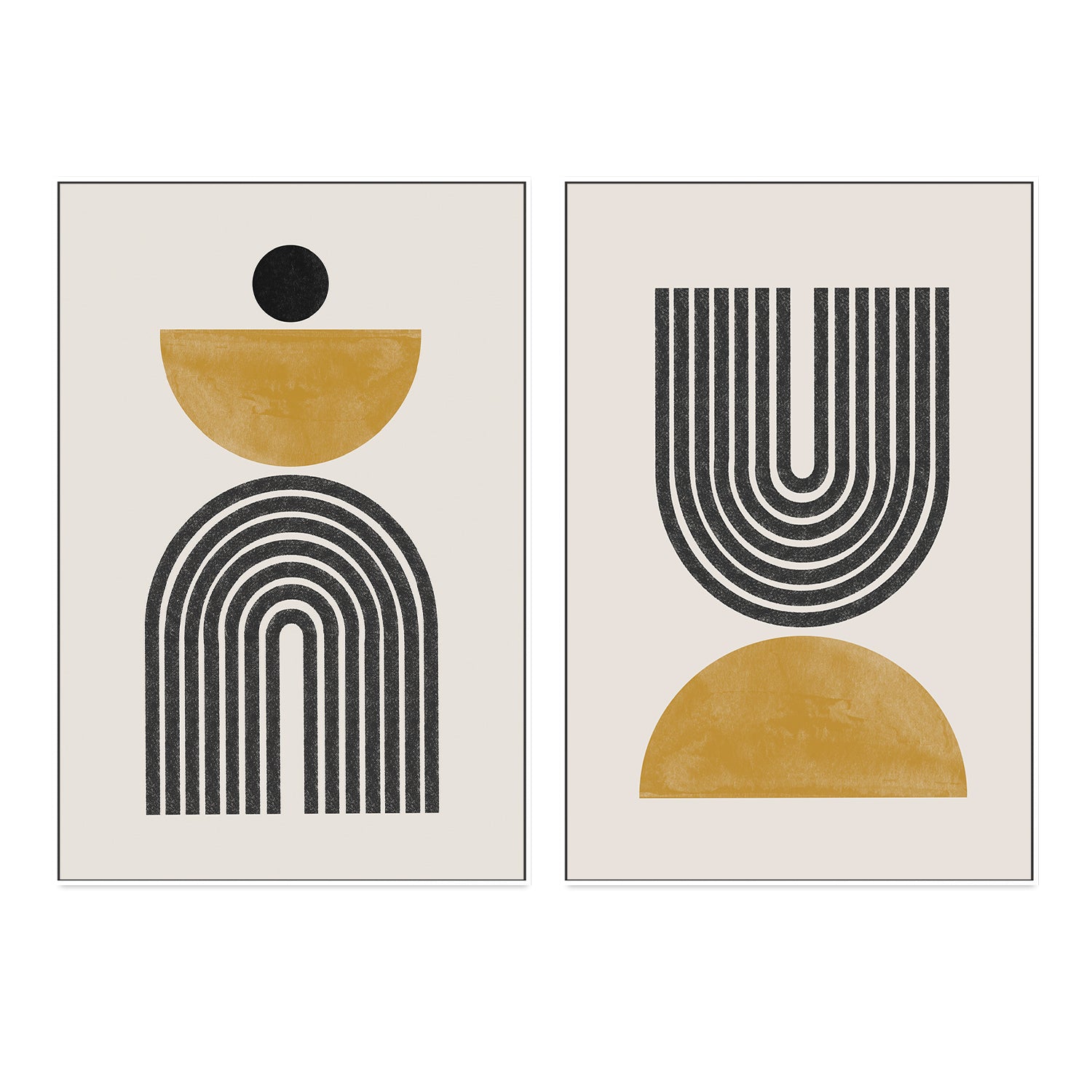 wall-art-print-canvas-poster-framed-Architectural Minimalism, Style C & D, Set of 2-GIOIA-WALL-ART