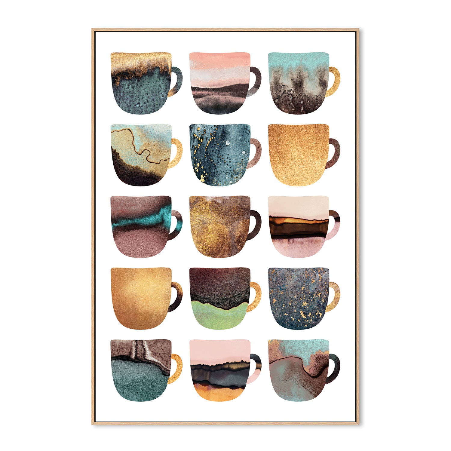 wall-art-print-canvas-poster-framed-Assorted Coffee Cups-GIOIA-WALL-ART