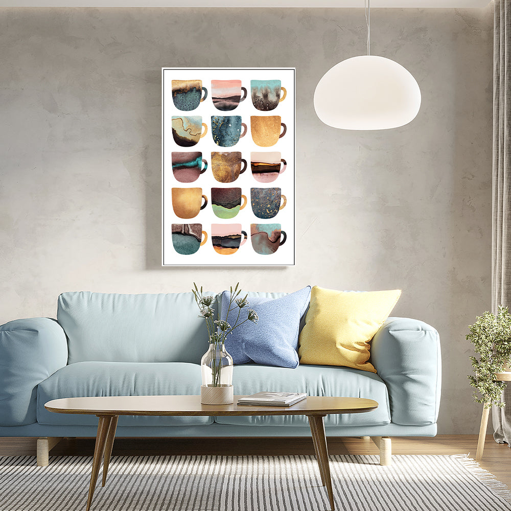 wall-art-print-canvas-poster-framed-Assorted Coffee Cups-GIOIA-WALL-ART