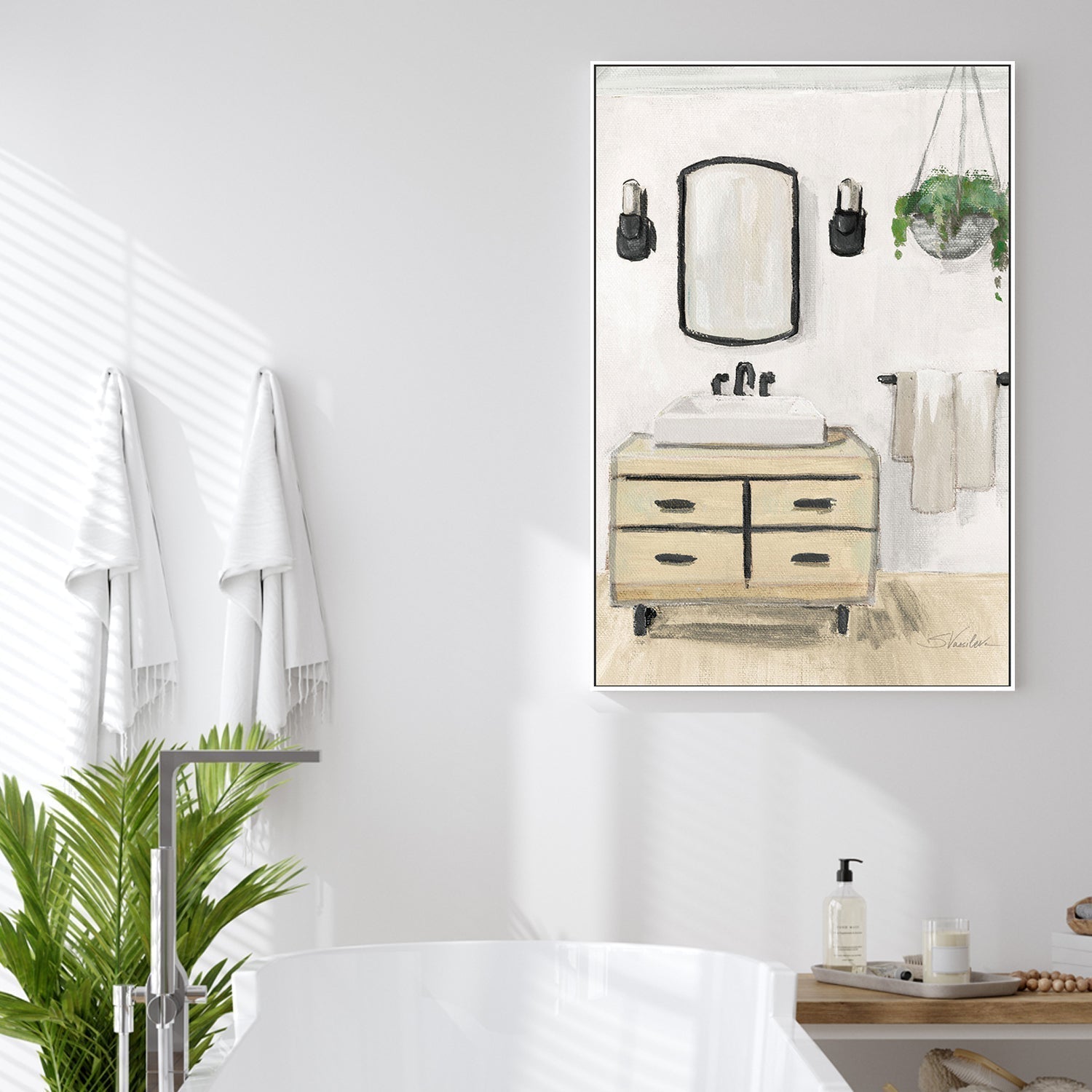 wall-art-print-canvas-poster-framed-Attic Bathroom, Style A-by-Silvia Vassileva-Gioia Wall Art