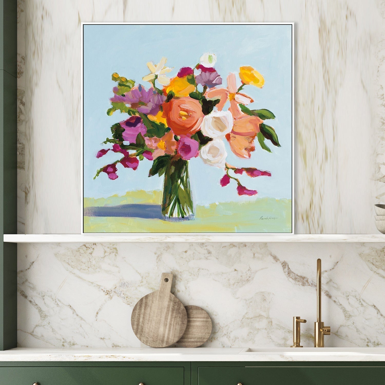 wall-art-print-canvas-poster-framed-August Blooms-by-Pamela Munger-Gioia Wall Art