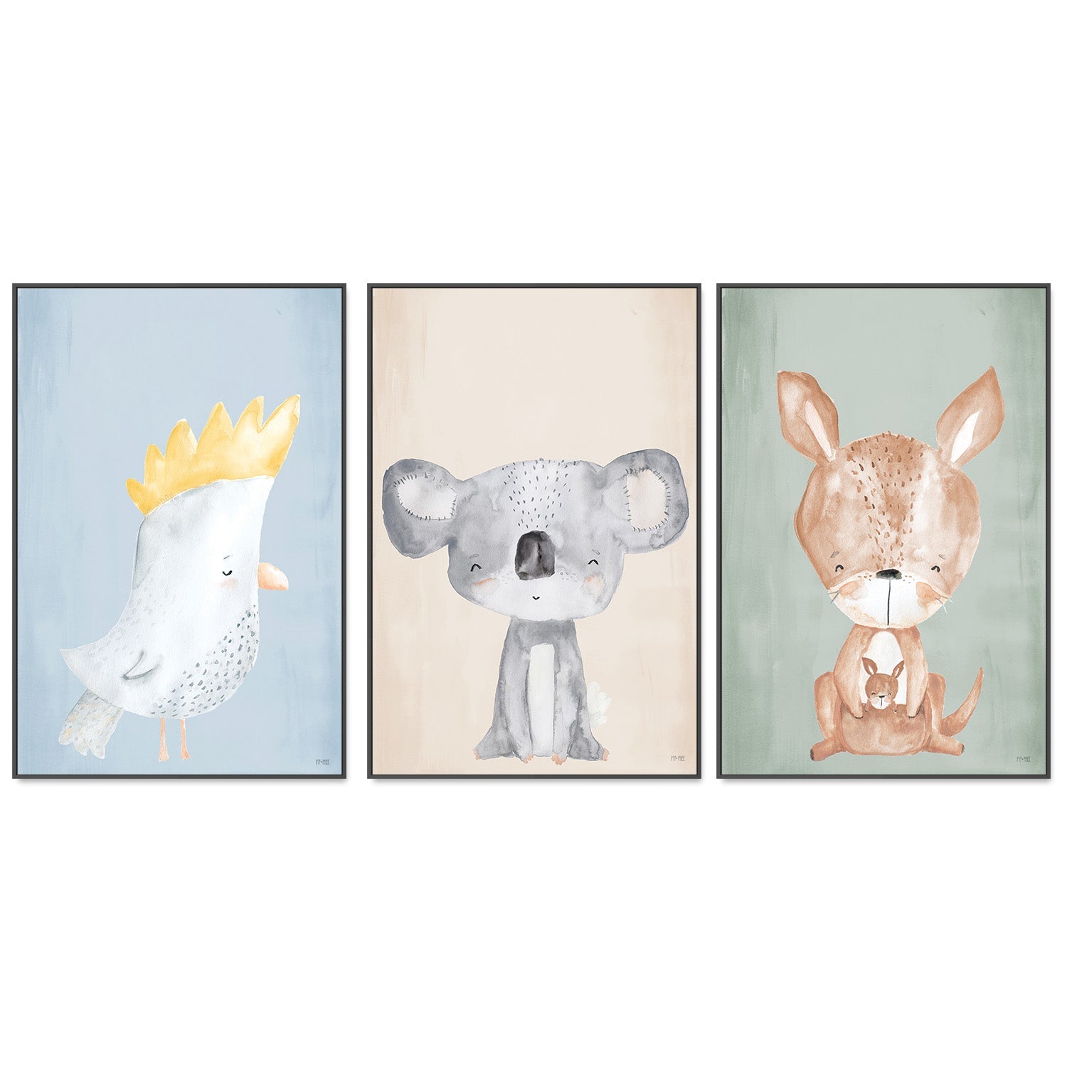 wall-art-print-canvas-poster-framed-Aussie Critters, Style A, B & C, Set of 3 , By Pip and Phee-3