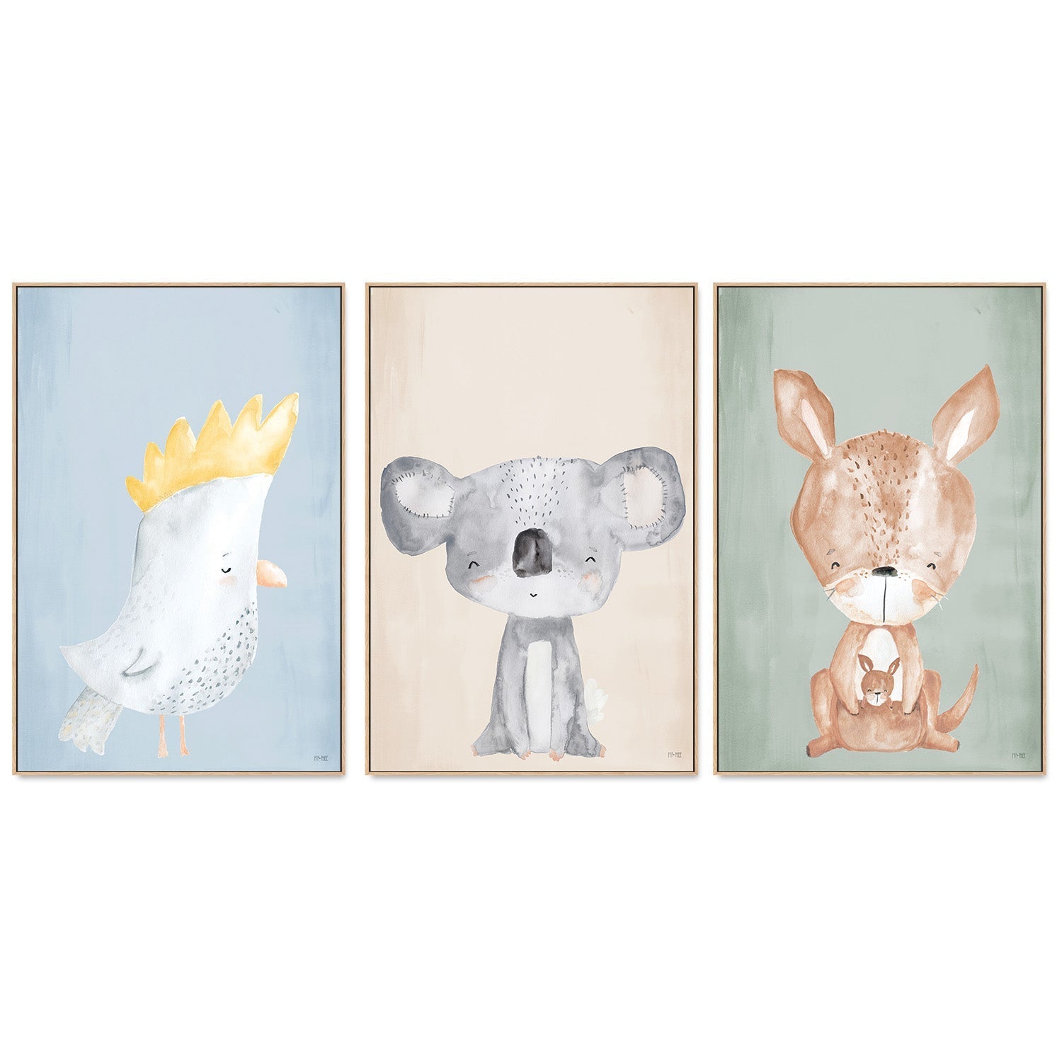 wall-art-print-canvas-poster-framed-Aussie Critters, Style A, B & C, Set of 3 , By Pip and Phee-4