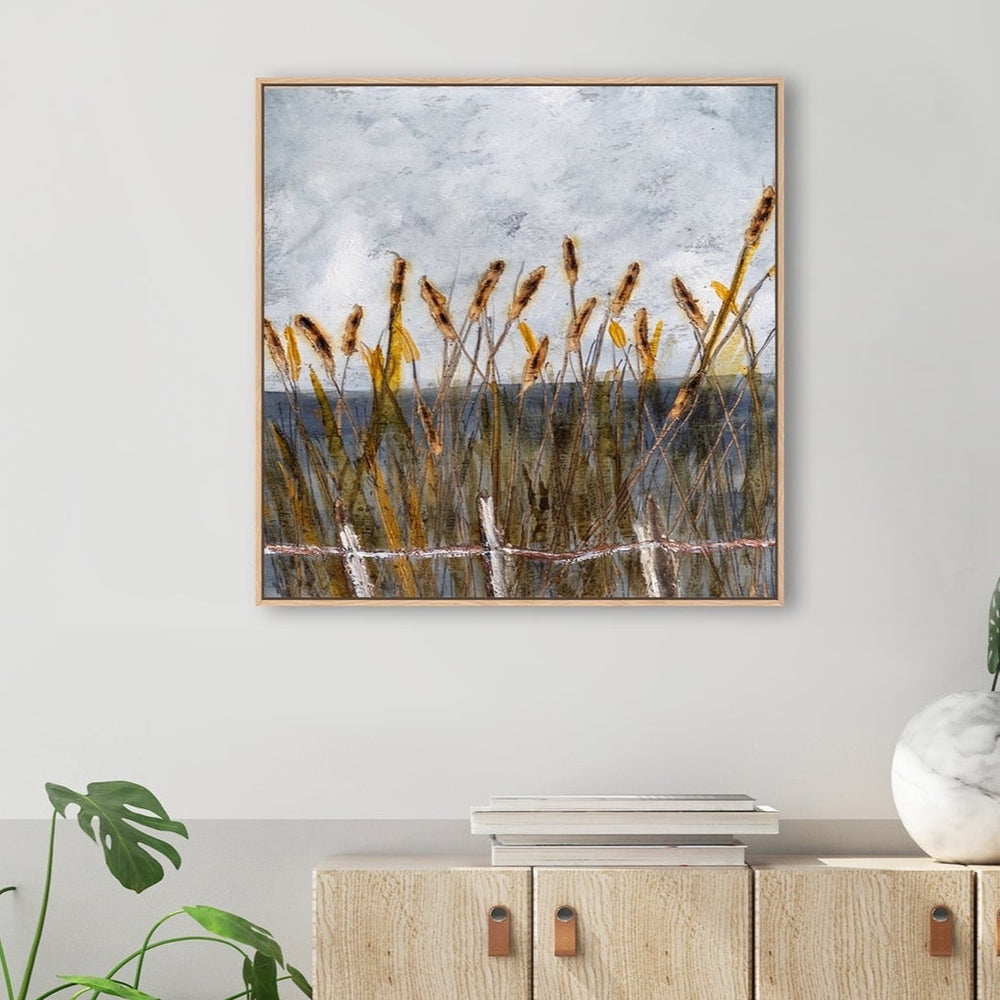 wall-art-print-canvas-poster-framed-Autumn Bullrushes-by-Louise O'hara-Gioia Wall Art