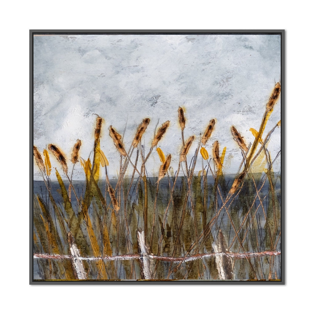 wall-art-print-canvas-poster-framed-Autumn Bullrushes-by-Louise O'hara-Gioia Wall Art