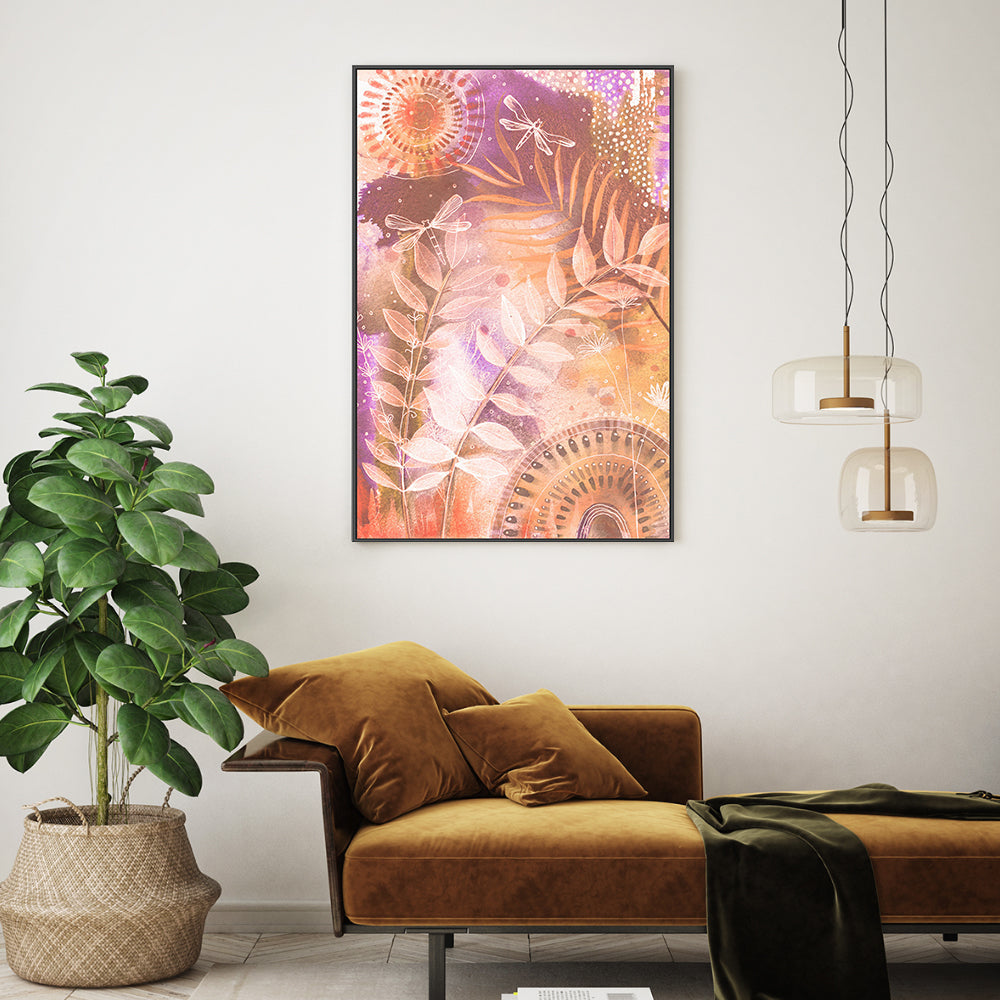 wall-art-print-canvas-poster-framed-Autumn Dragonfly , By Sarah Carlton Art-GIOIA-WALL-ART