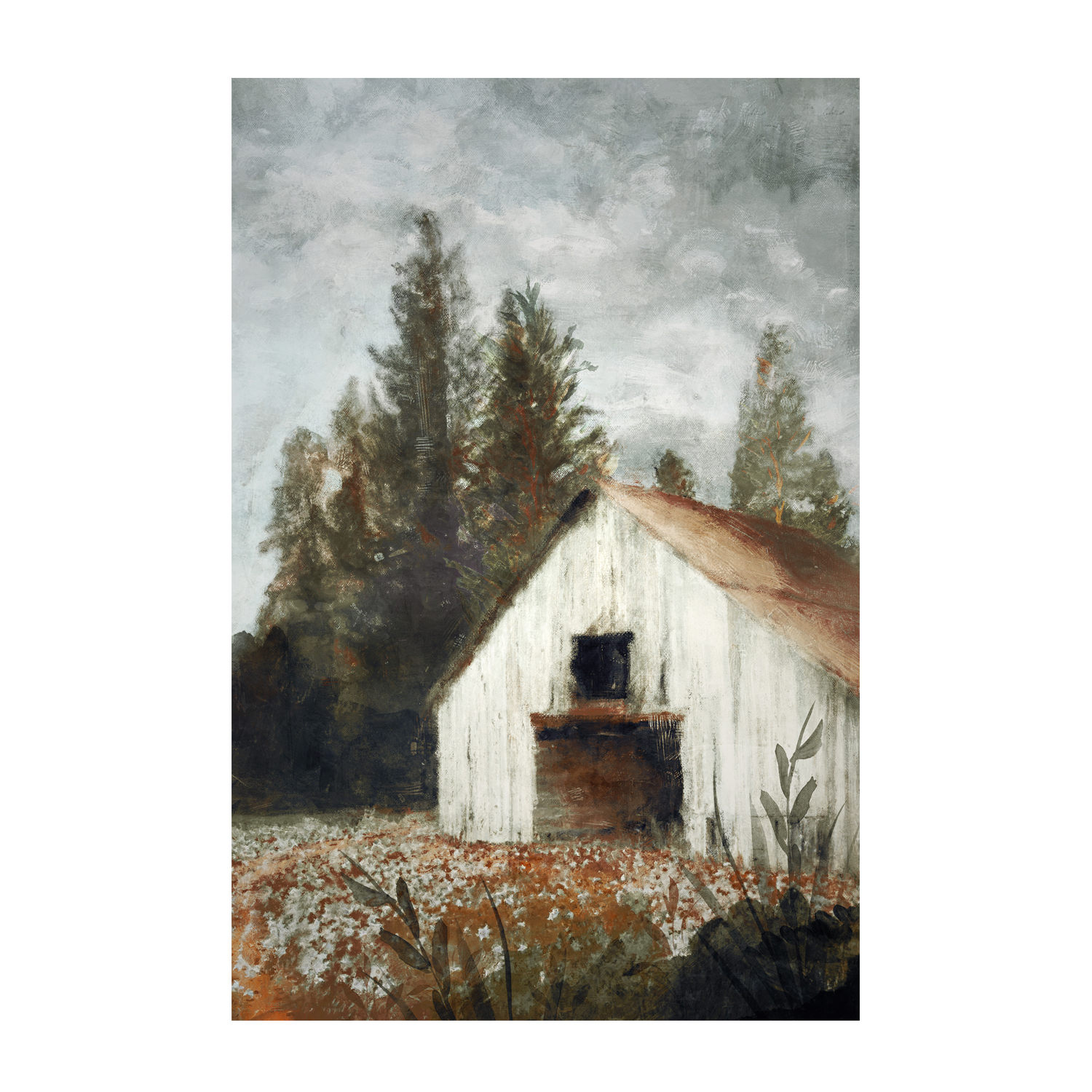 wall-art-print-canvas-poster-framed-Autumn Farmhouse, Style B , By Nina Blue-1