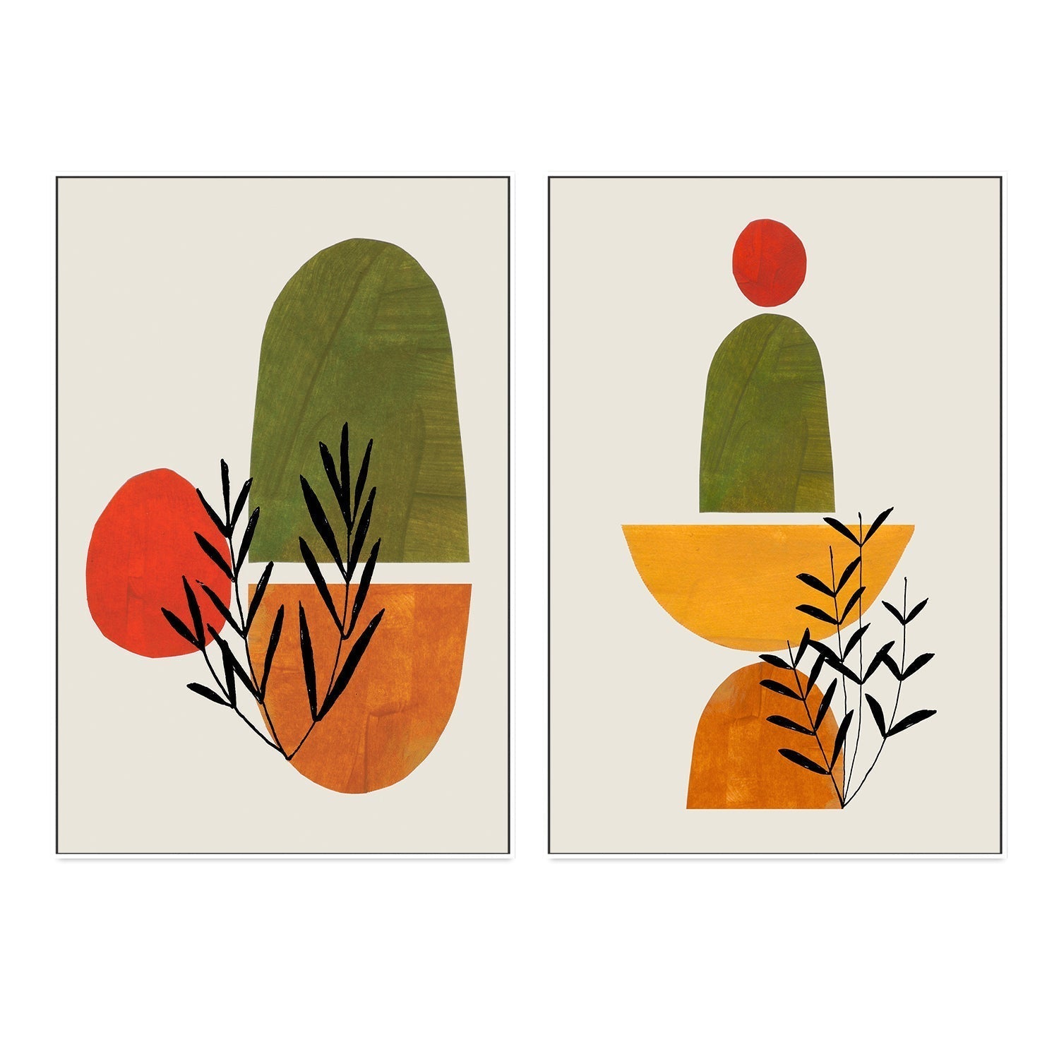 wall-art-print-canvas-poster-framed-Autumn Garden, Set Of 2 , By Ejaaz Haniff-GIOIA-WALL-ART