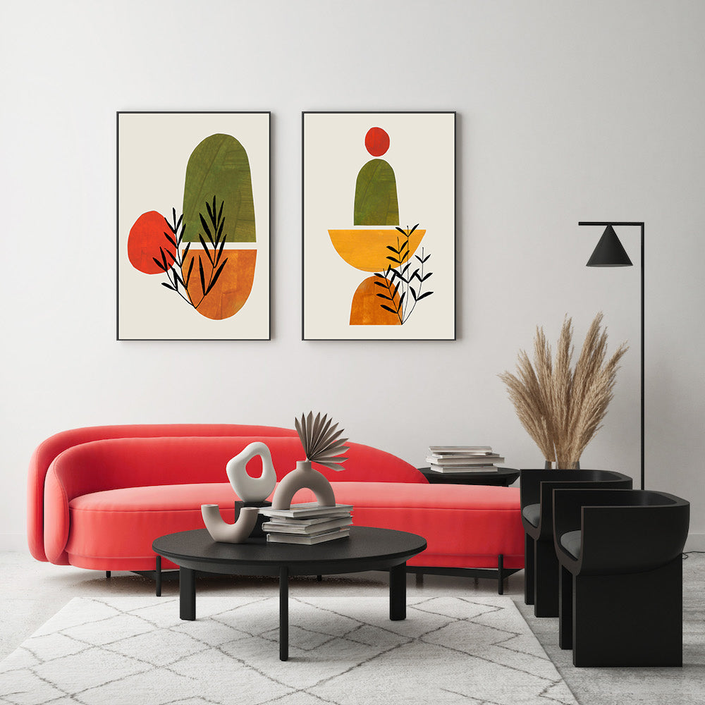 wall-art-print-canvas-poster-framed-Autumn Garden, Set Of 2 , By Ejaaz Haniff-GIOIA-WALL-ART