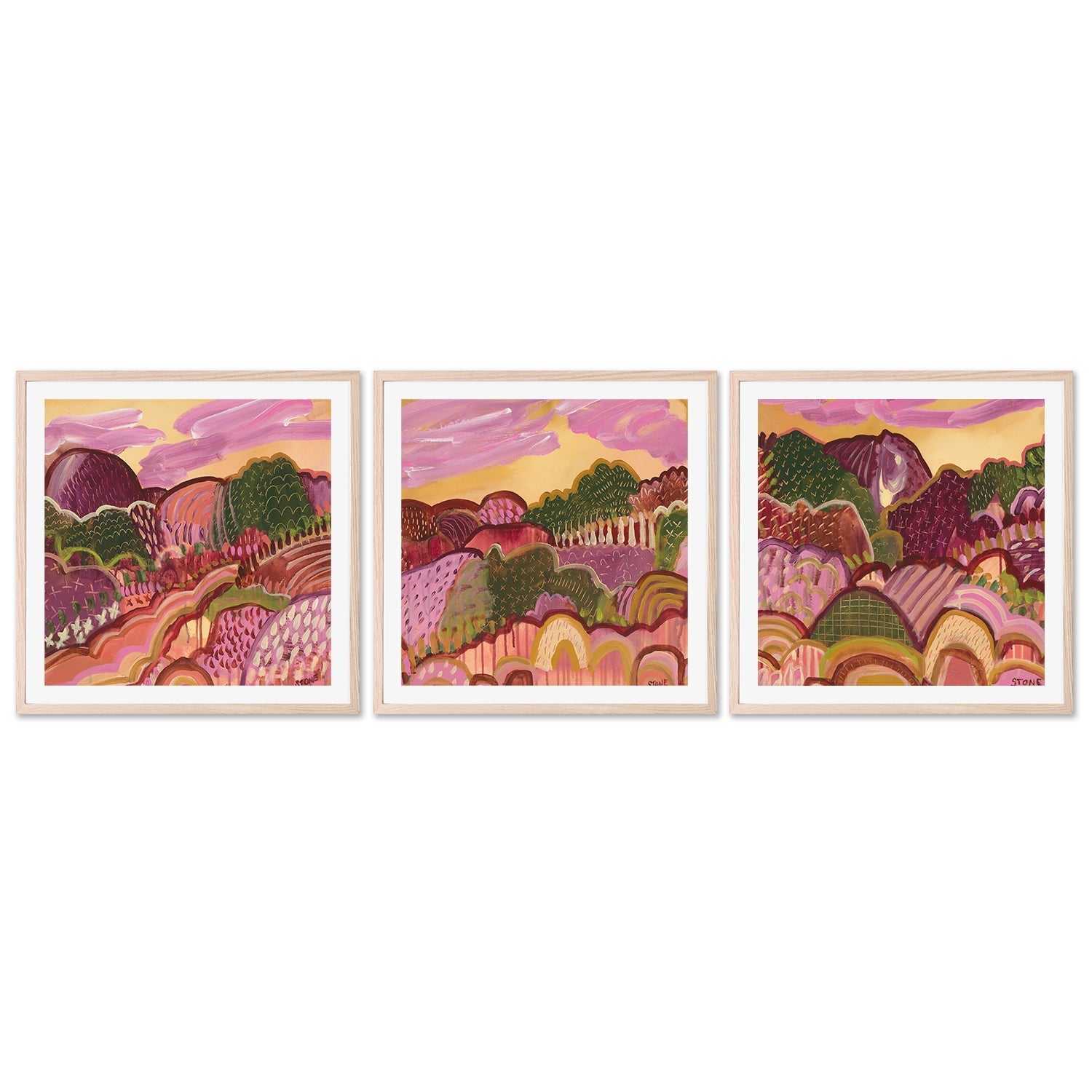 wall-art-print-canvas-poster-framed-Autumn Hills, Style A ,B & C, Set Of 3 , By Belinda Stone-6