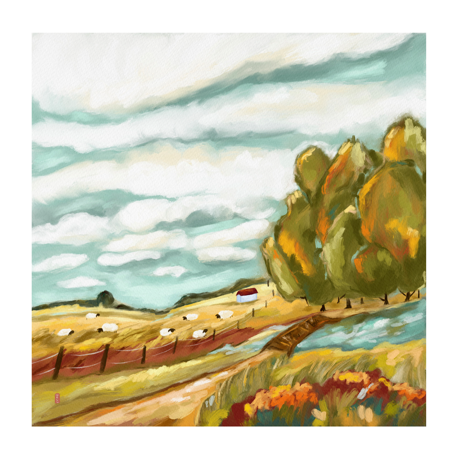 wall-art-print-canvas-poster-framed-Autumn In The Field , By Lia Nell-GIOIA-WALL-ART