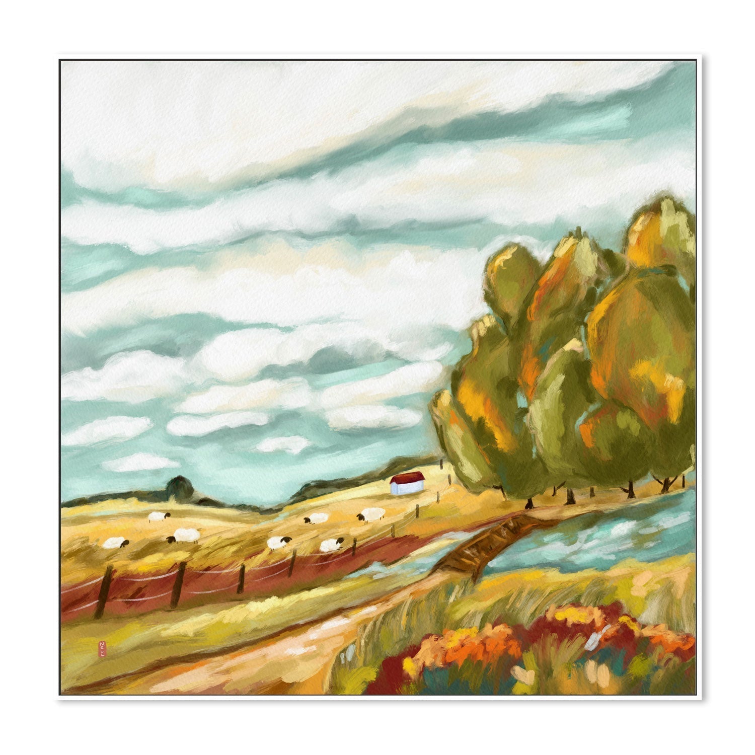 wall-art-print-canvas-poster-framed-Autumn In The Field , By Lia Nell-GIOIA-WALL-ART