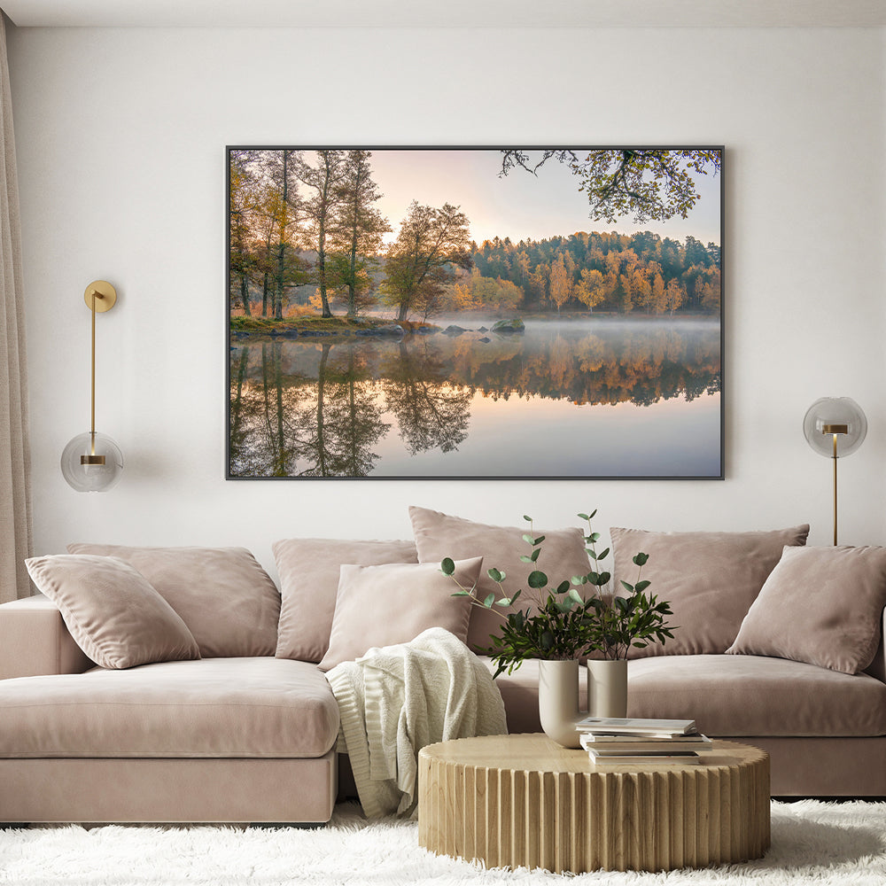 wall-art-print-canvas-poster-framed-Autumn Lake , By Christian Lindsten-GIOIA-WALL-ART