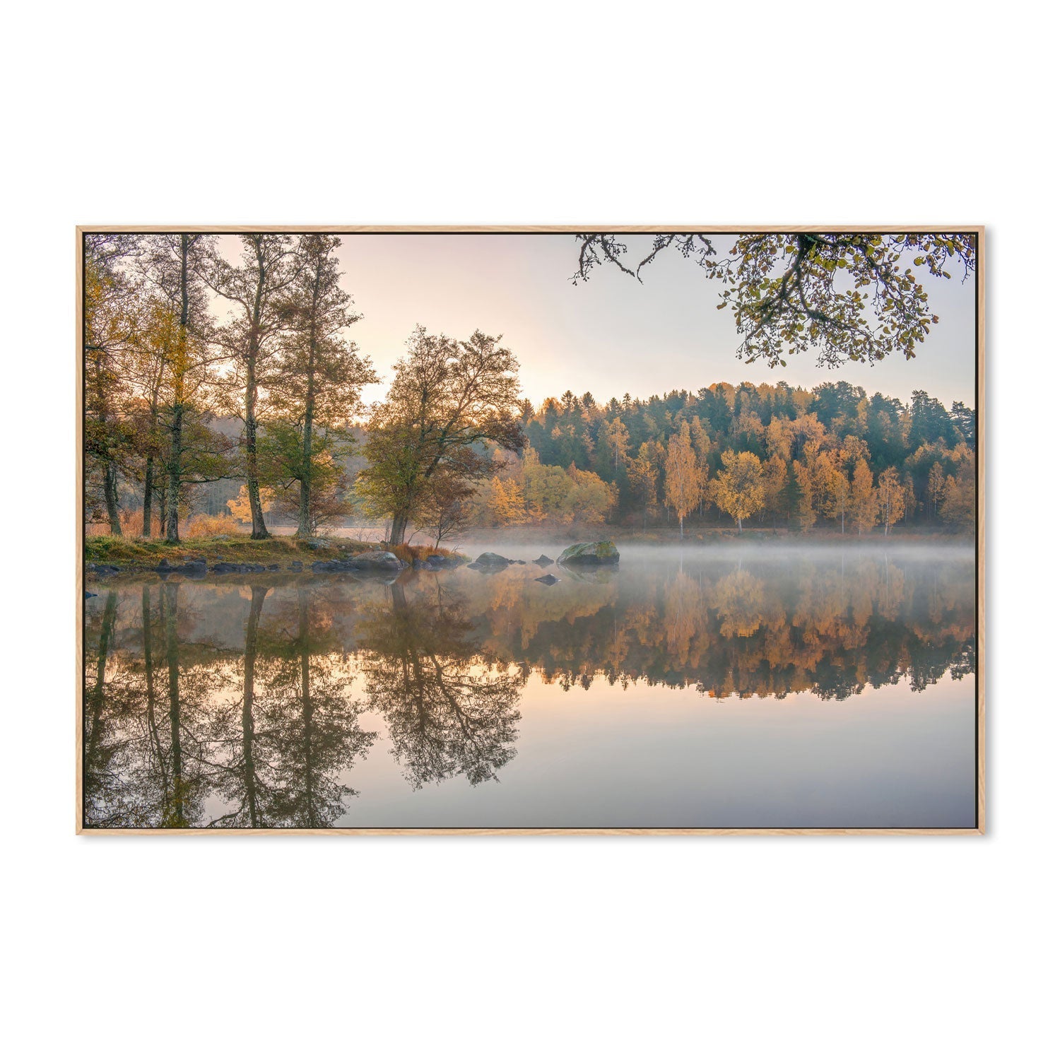 wall-art-print-canvas-poster-framed-Autumn Lake , By Christian Lindsten-GIOIA-WALL-ART